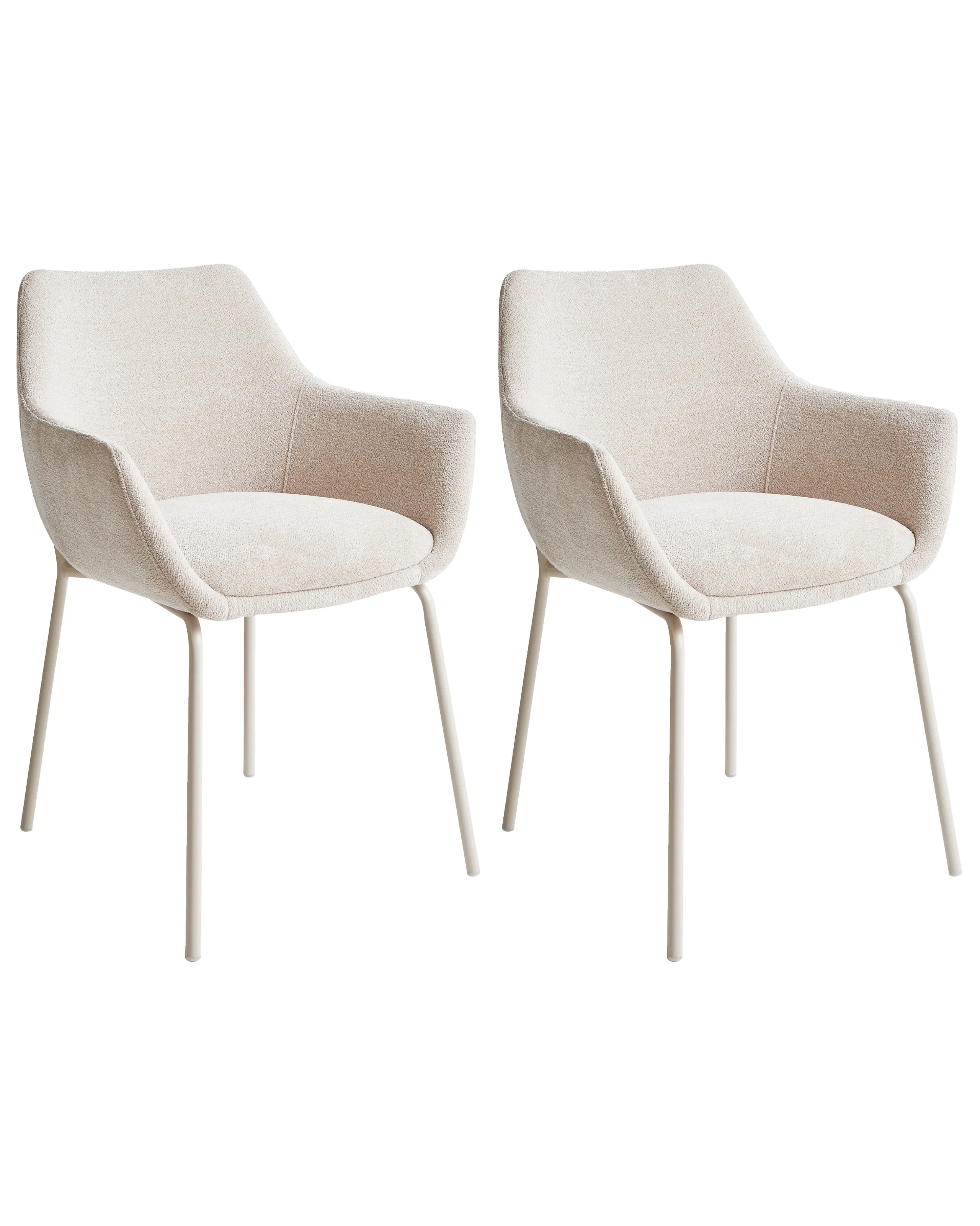 Conjunto de 2 sillas de comedor BOWDON Chenilla Beige claro