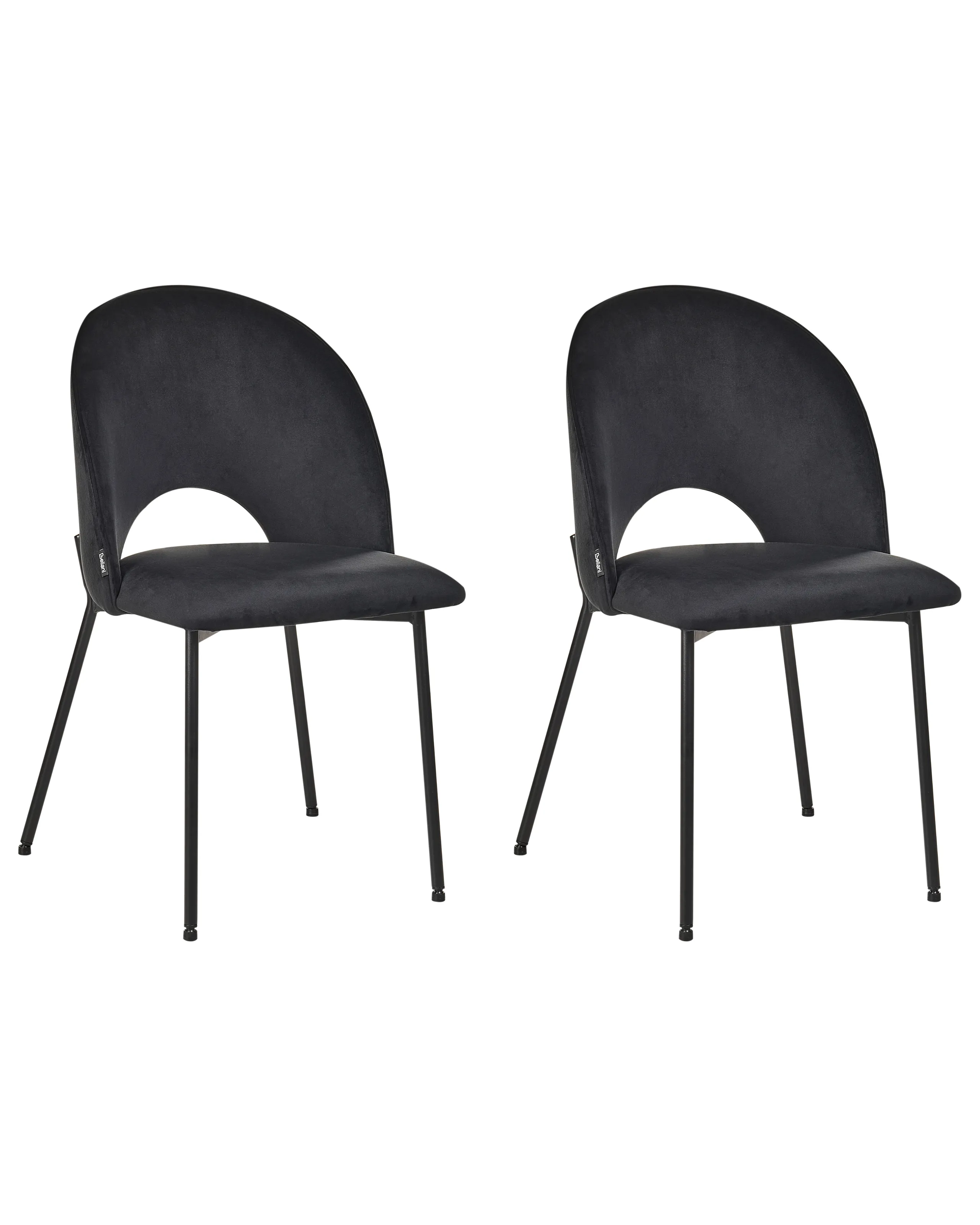 Conjunto de 2 sillas de comedor COVELO Terciopelo Negro