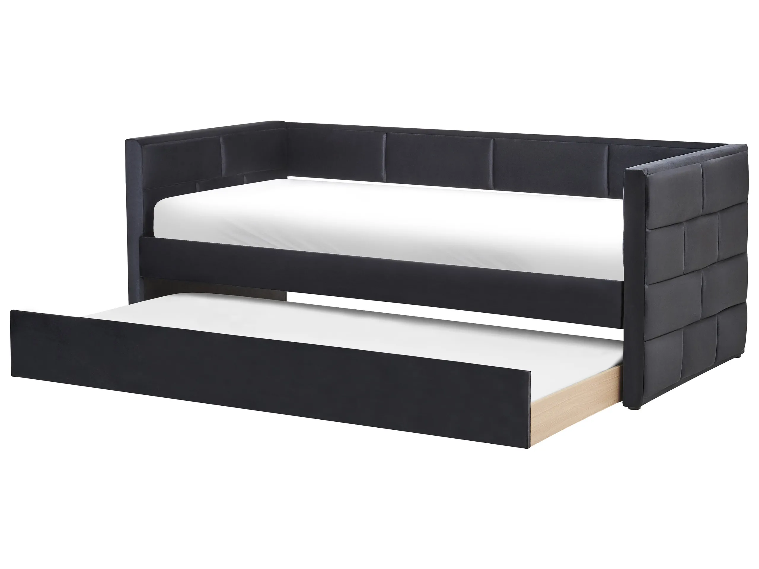 Cama nido Terciopelo CHAVONNE  II 90 x 200 cm Negro