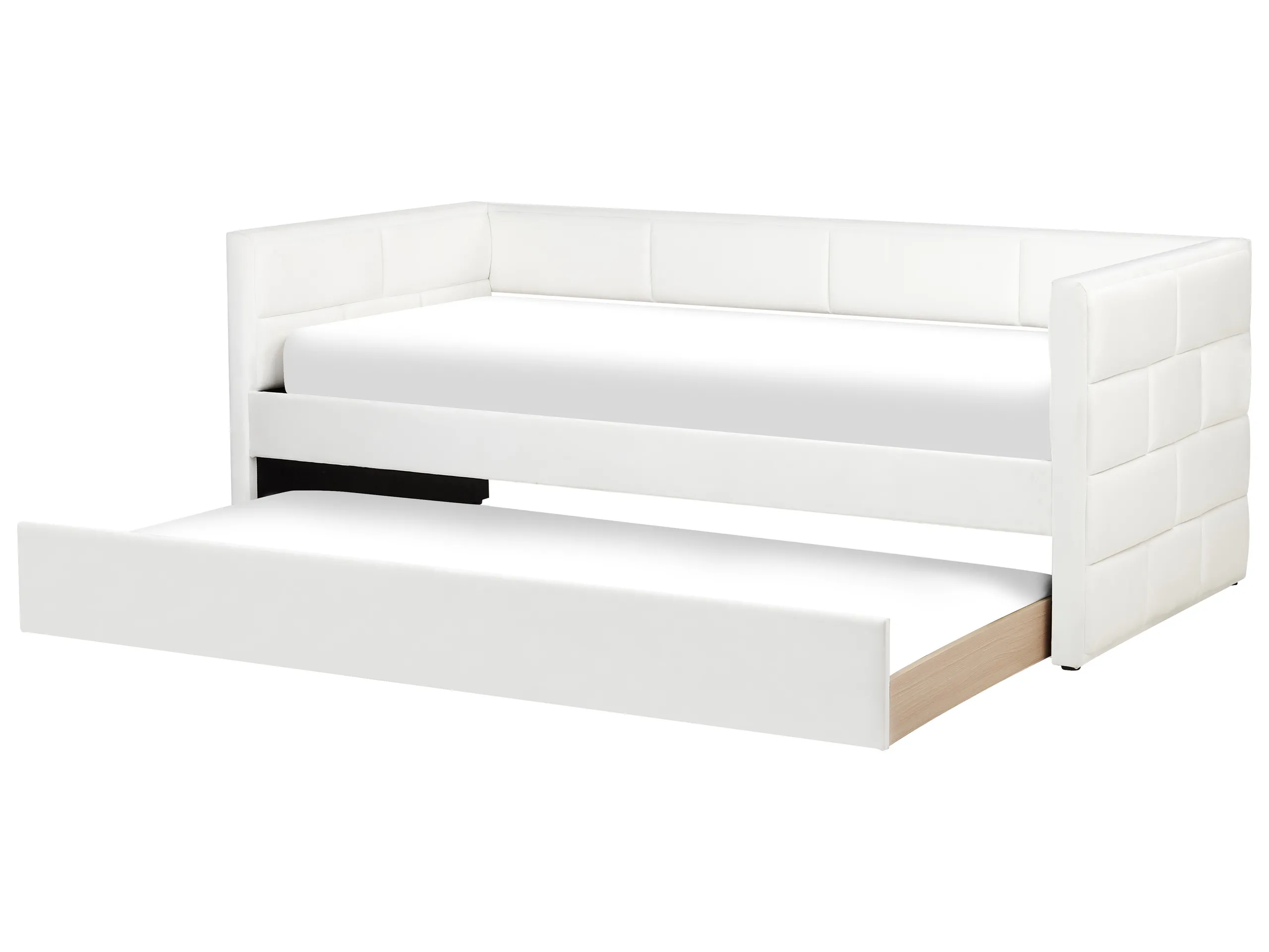 Cama nido Terciopelo CHAVONNE II 90 x 200 cm Blanco crema
