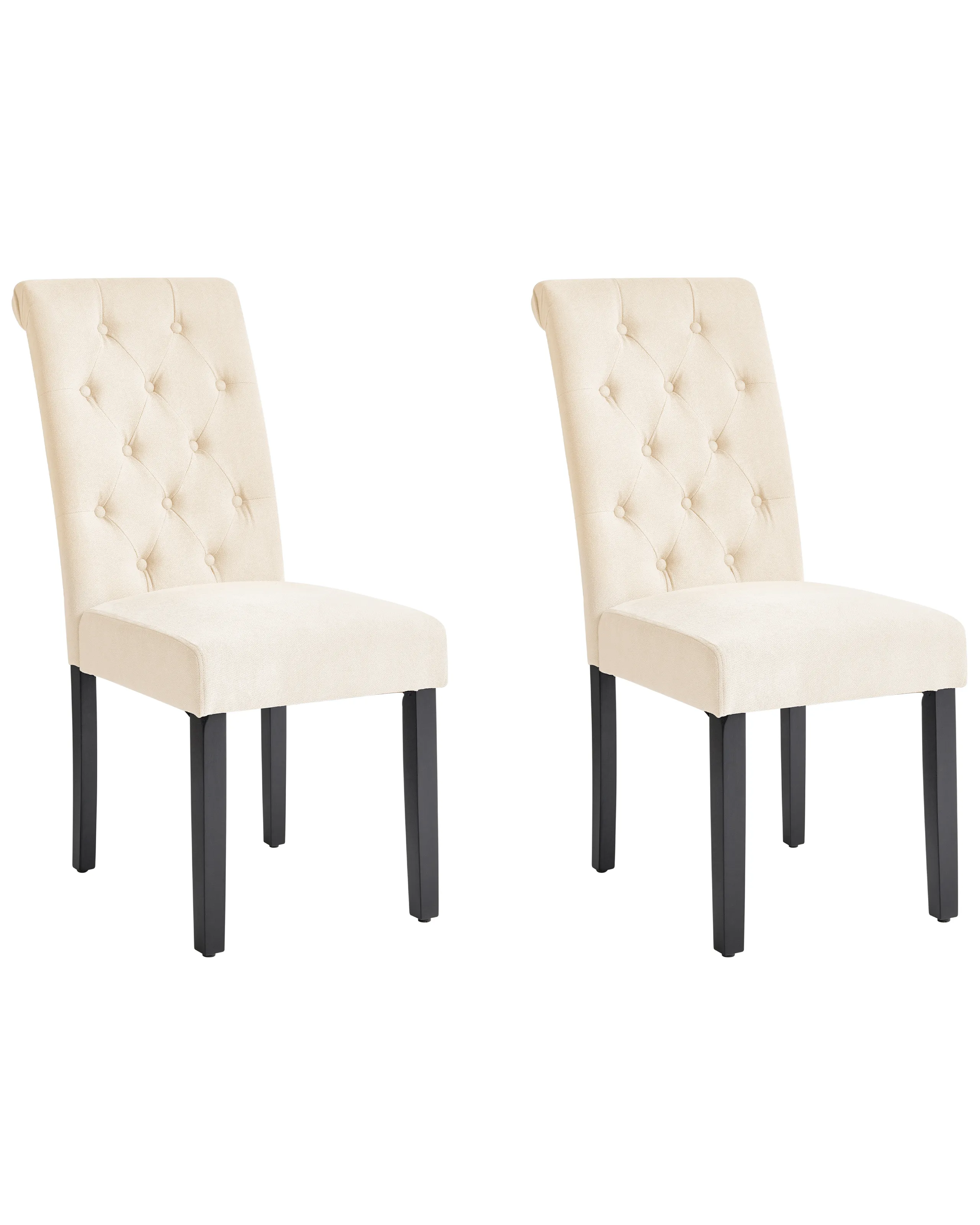 Conjunto de 2 sillas de comedor VELVA Tela Beige claro