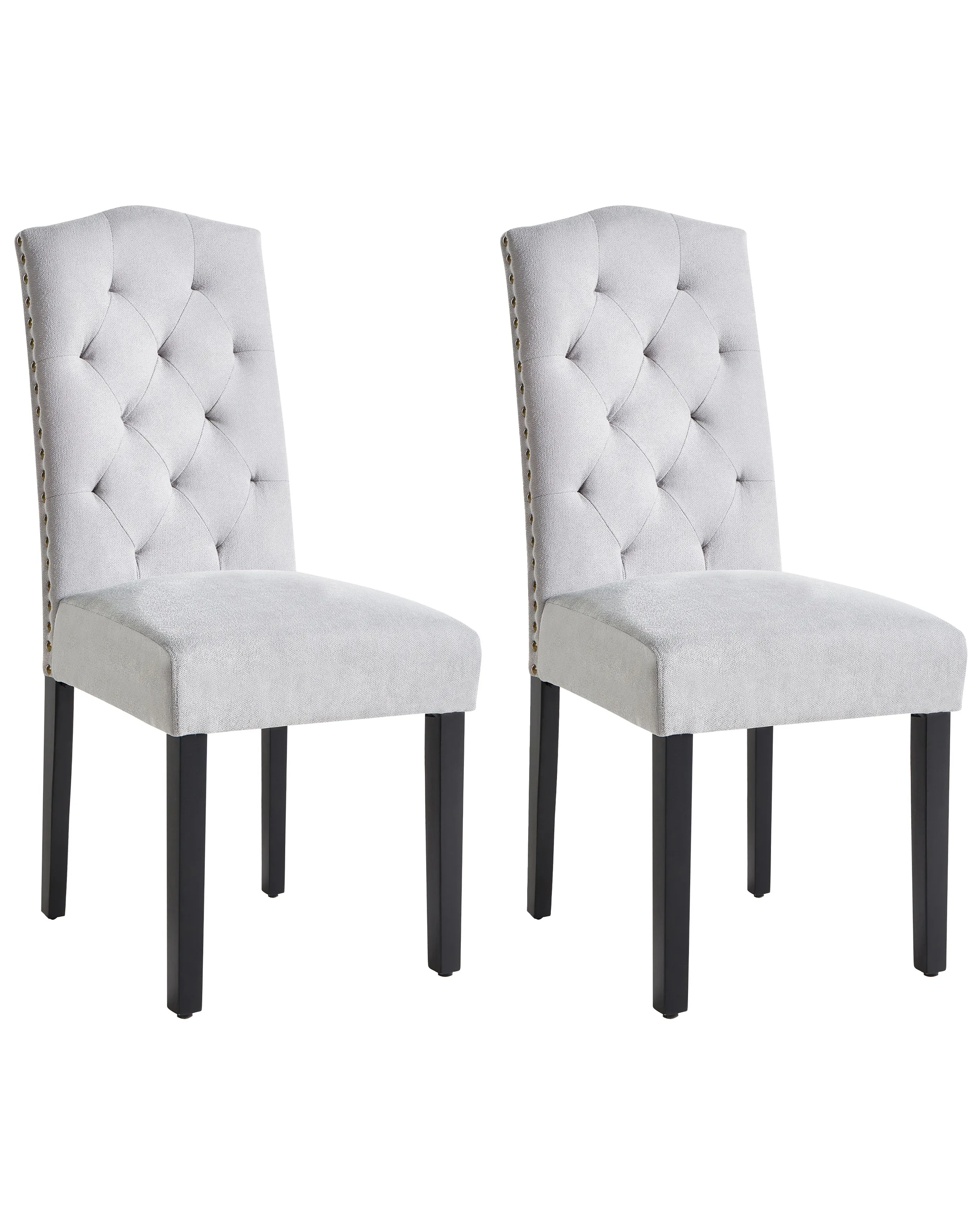 Conjunto de 2 sillas de comedor SHIRLEY Tela Gris
