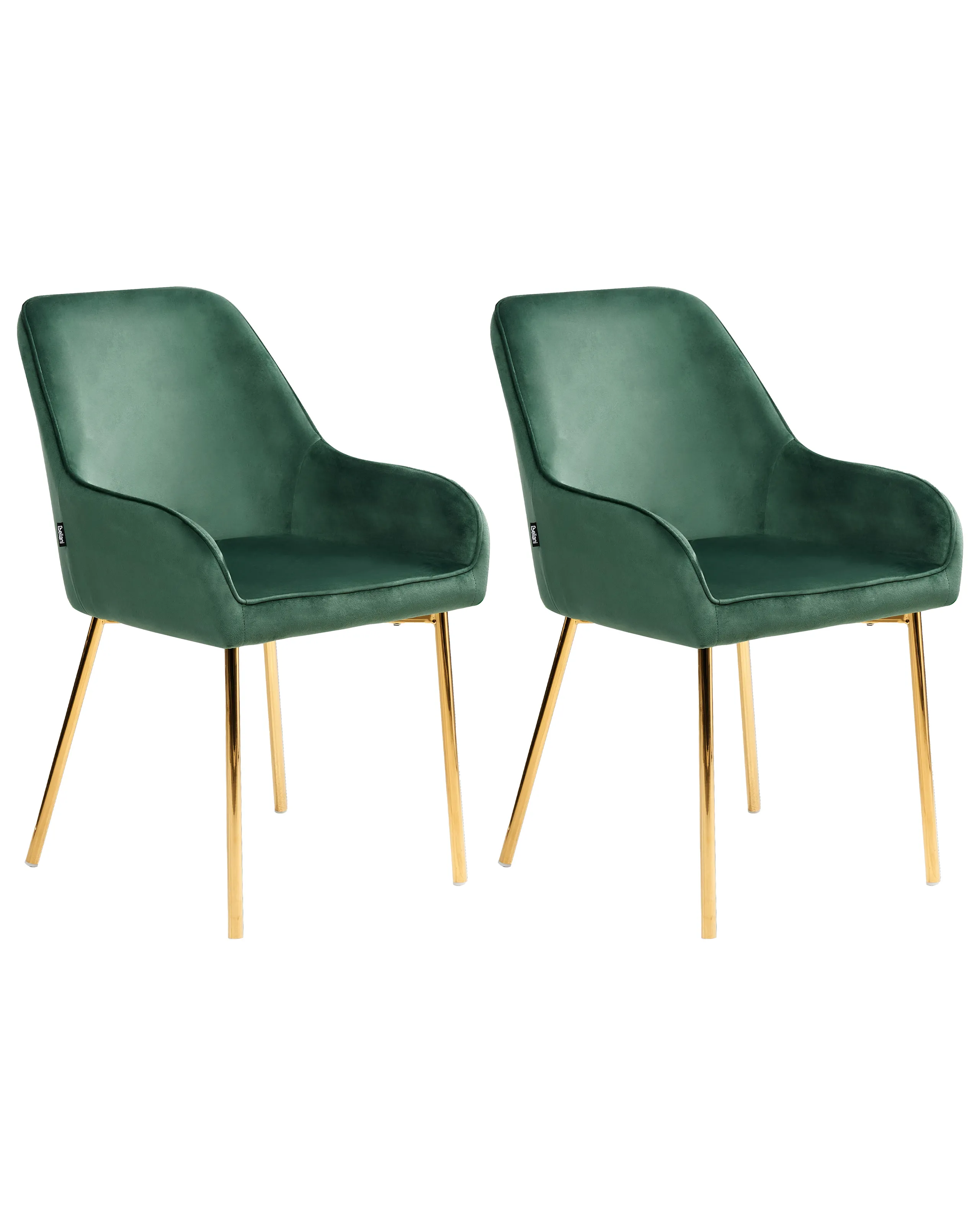 Conjunto de 2 sillas de comedor LOVERNA Terciopelo Verde