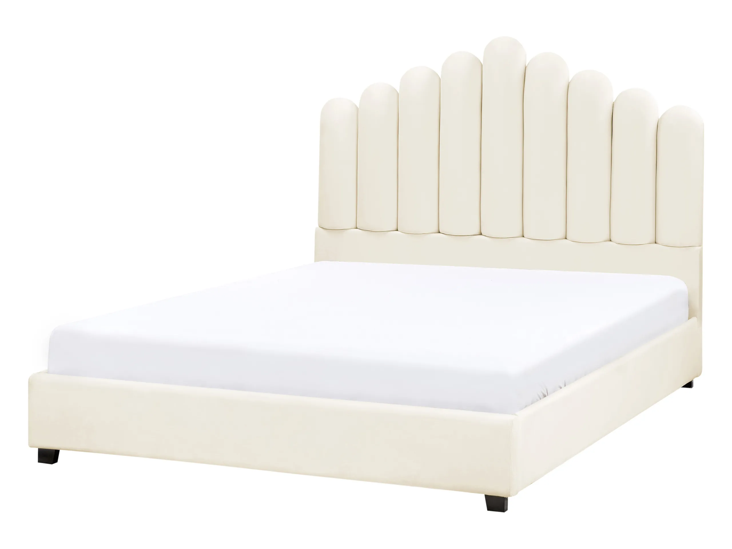 Cama de agua Terciopelo VINCENNES 140 x 200 cm Blanco crema