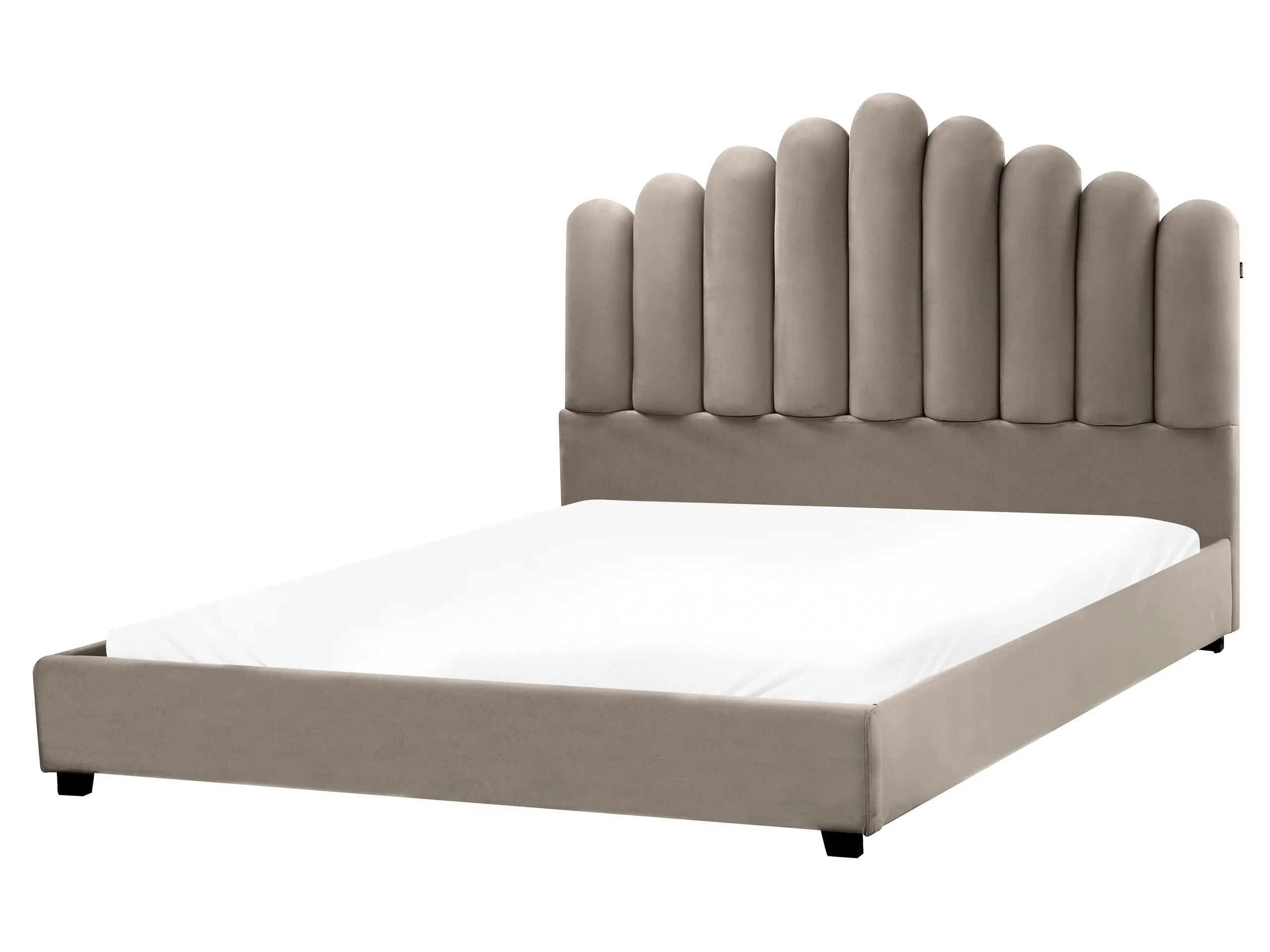 Cama de agua Terciopelo VINCENNES 160 x 200 cm Gris pardo