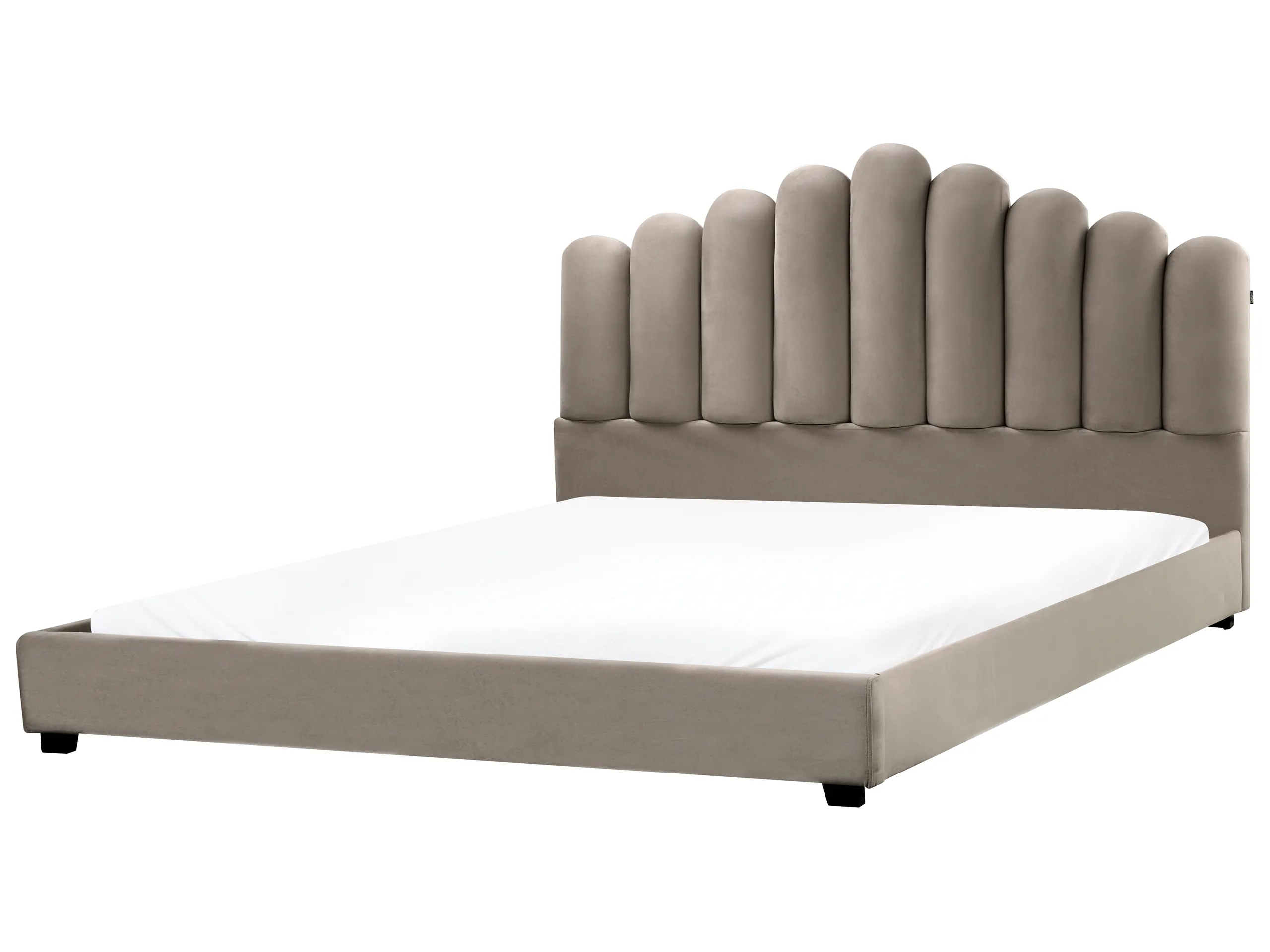 Cama de agua Terciopelo VINCENNES 180 x 200 cm Gris pardo