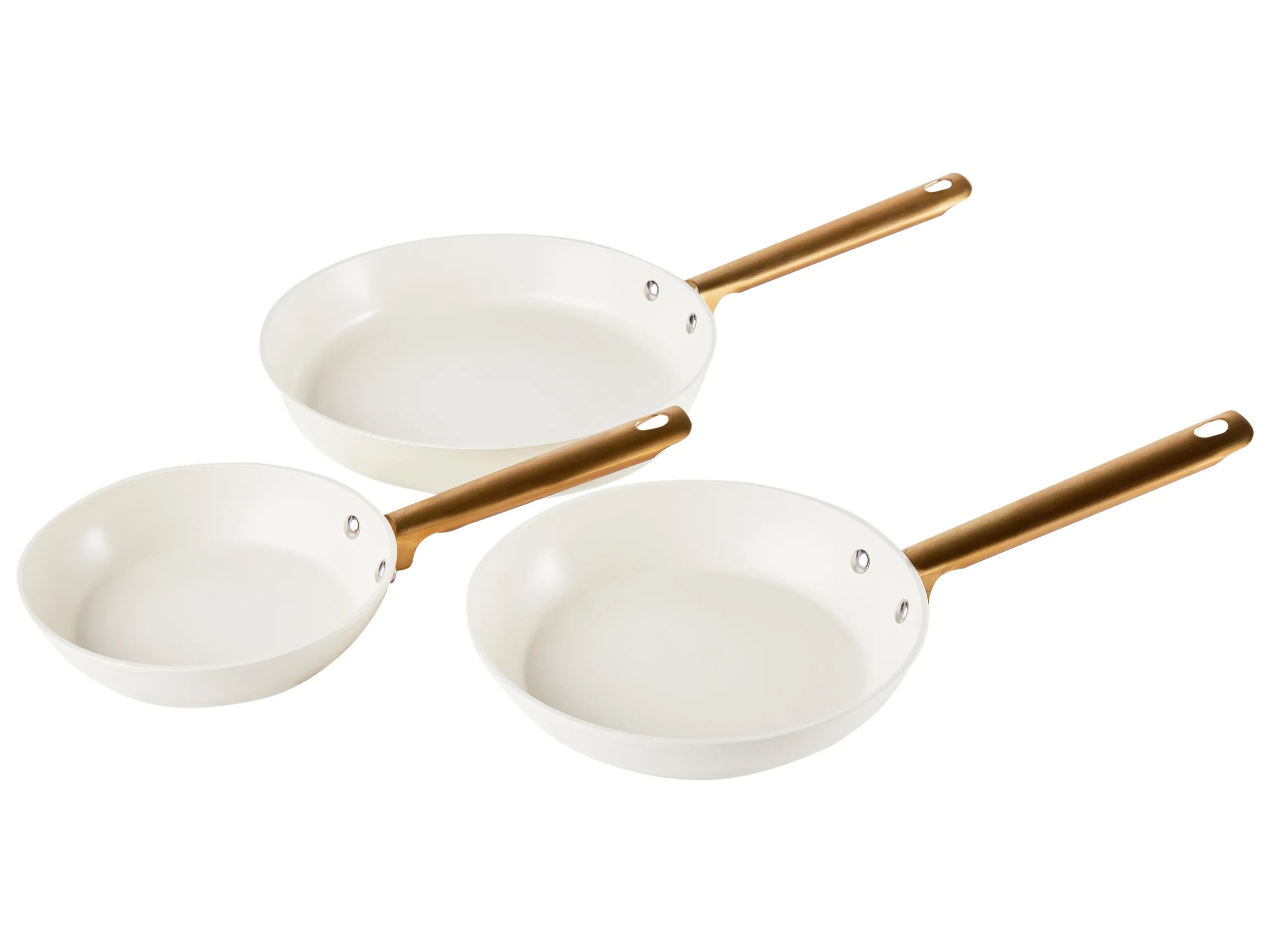 Conjunto de 3 sartenes ELITE PRO Blanco crema