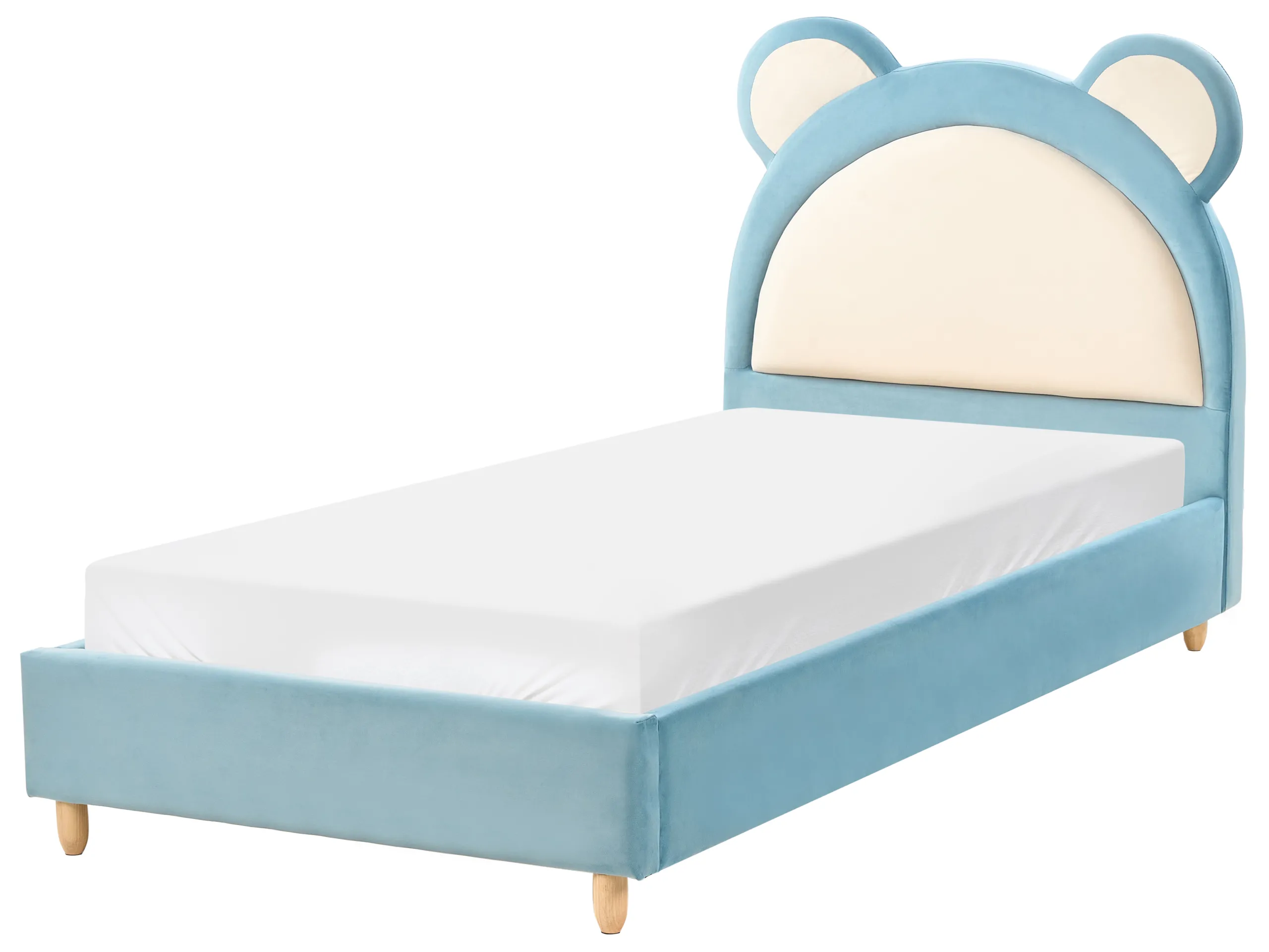 Cama infantil Osito de peluche Terciopelo MAILLES 90 x 200 cm Azul