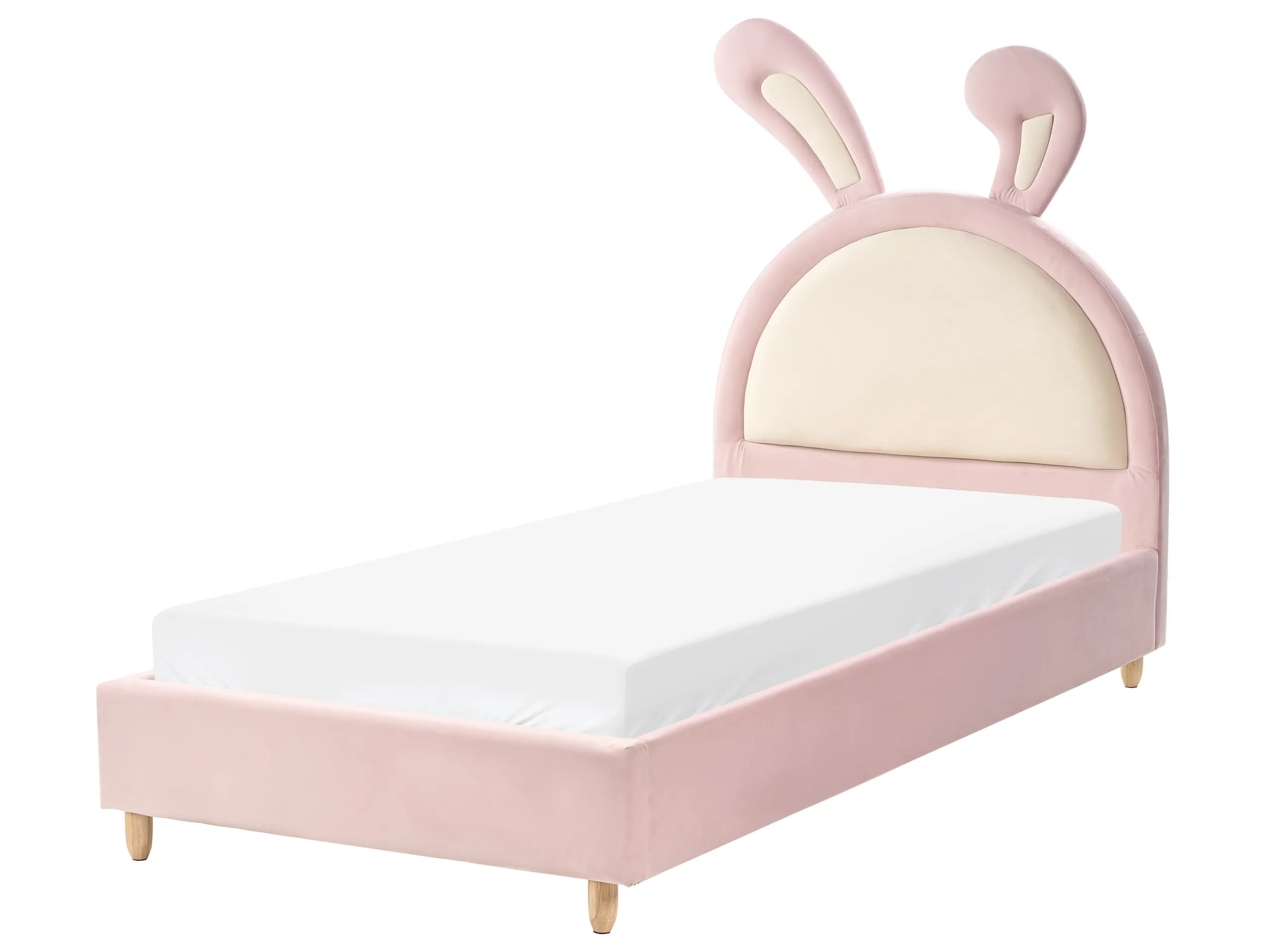Cama infantil Conejo Terciopelo LALLIAS 90 x 200 cm Rosa