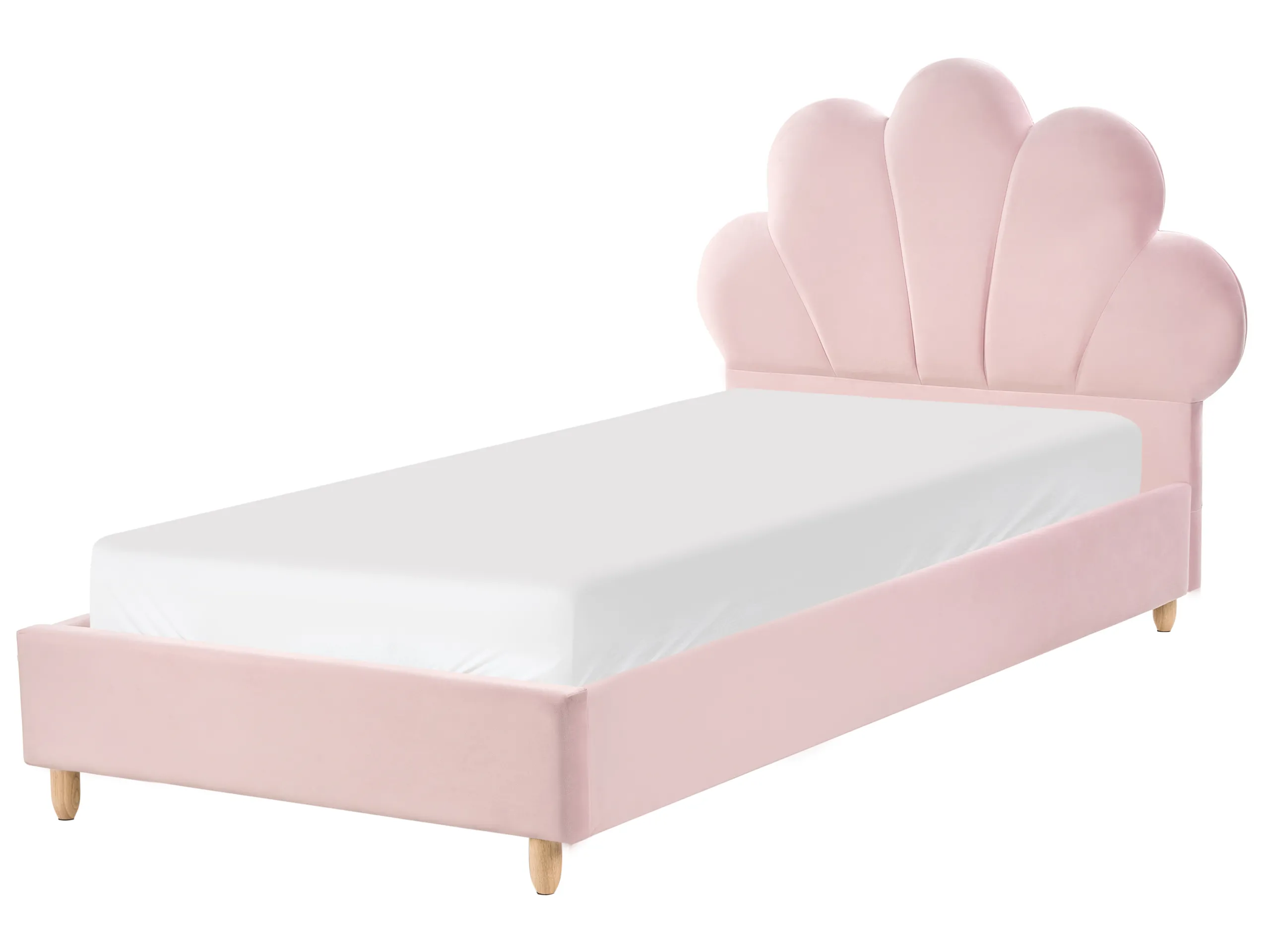 Cama infantil Concha de mar Terciopelo NEULISE 90 x 200 cm Rosa