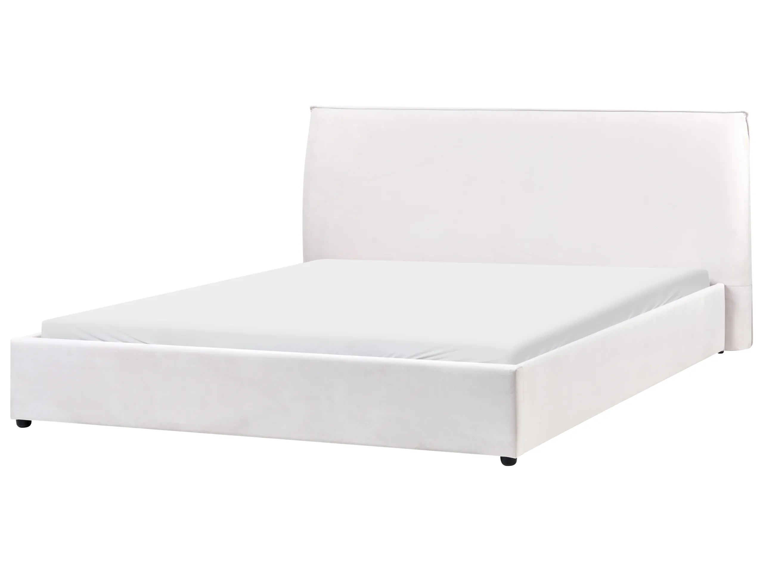 Cama Terciopelo LAVAUR 180 x 200 cm Blanco crema