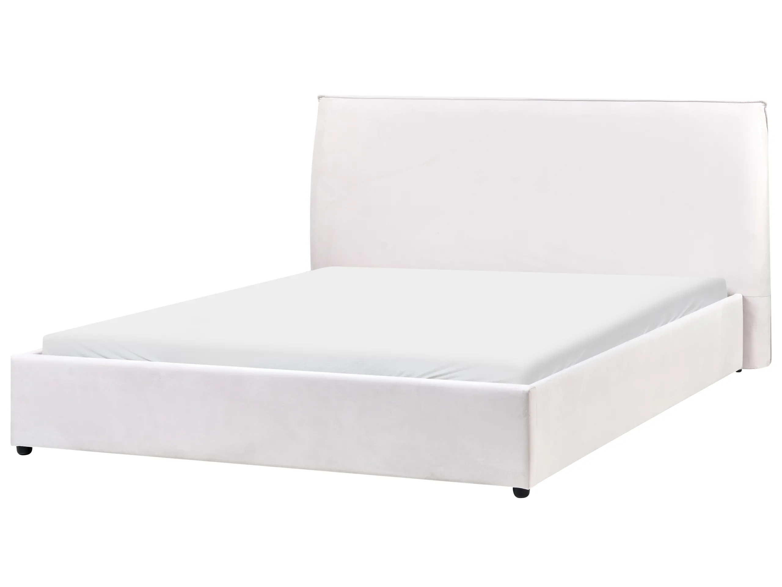 Cama Terciopelo LAVAUR 160 x 200 cm Blanco crema