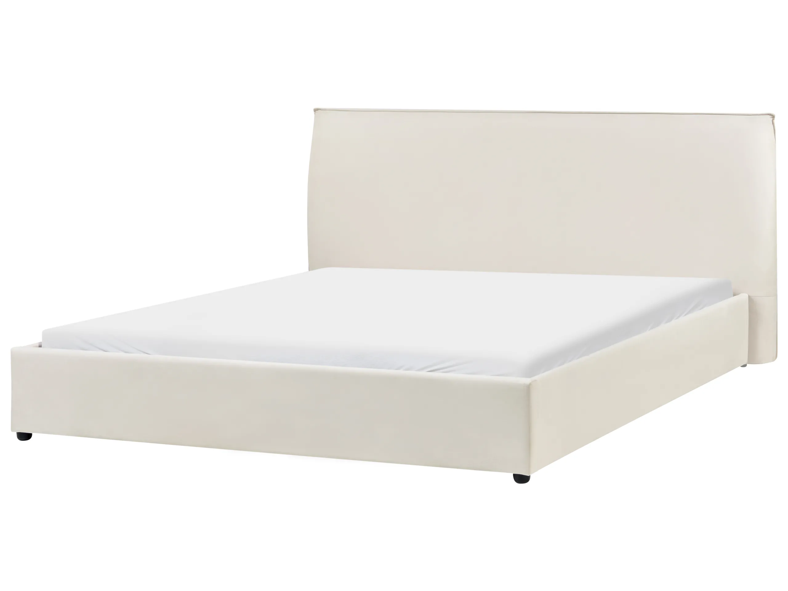 Cama de agua Terciopelo LAVAUR 180 x 200 cm Blanco crema