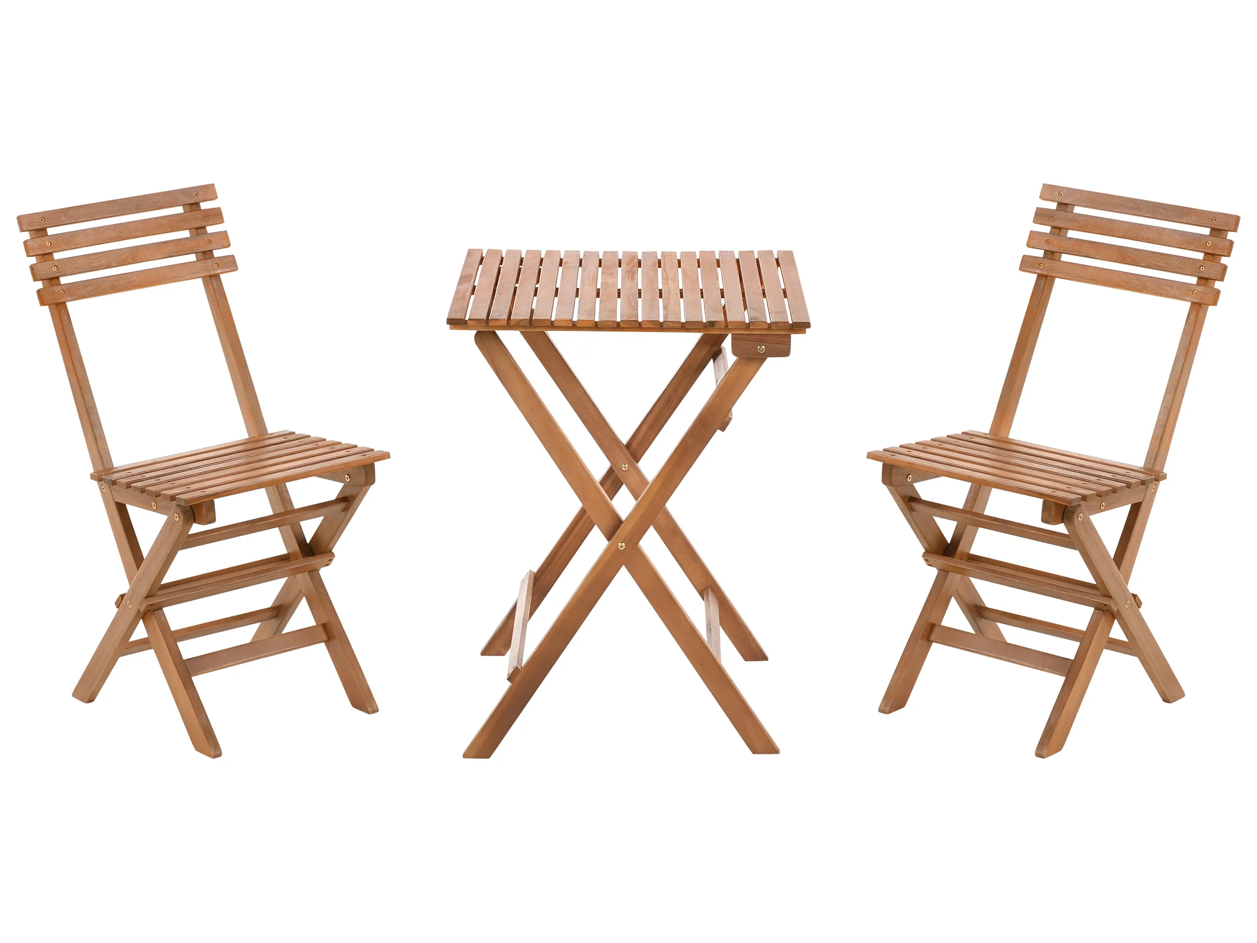 Bistro Set Folding SOLAROLO Certified Acacia Wood Brown