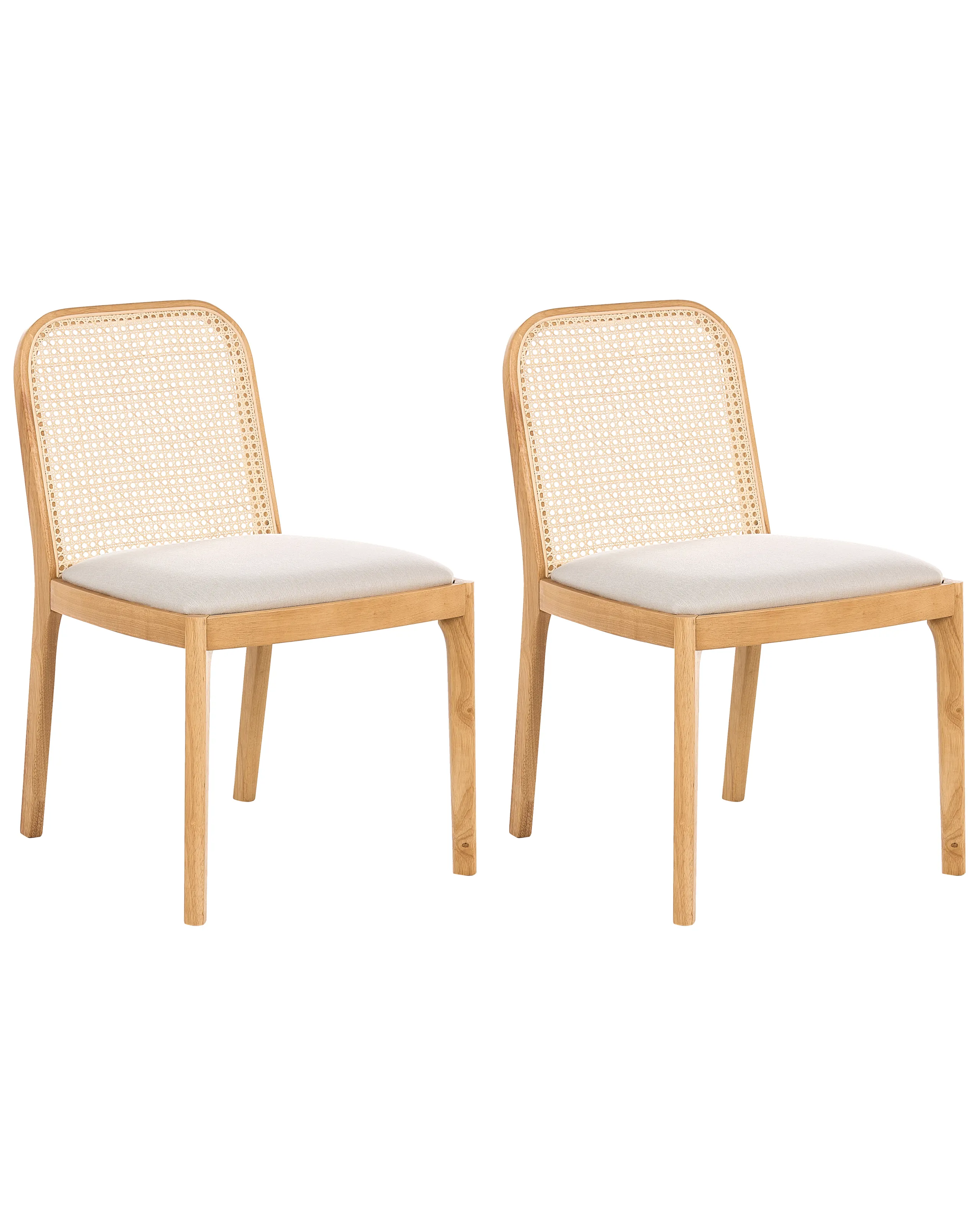 Conjunto de 2 sillas de comedor EDINA Tela Marrón claro/Beige