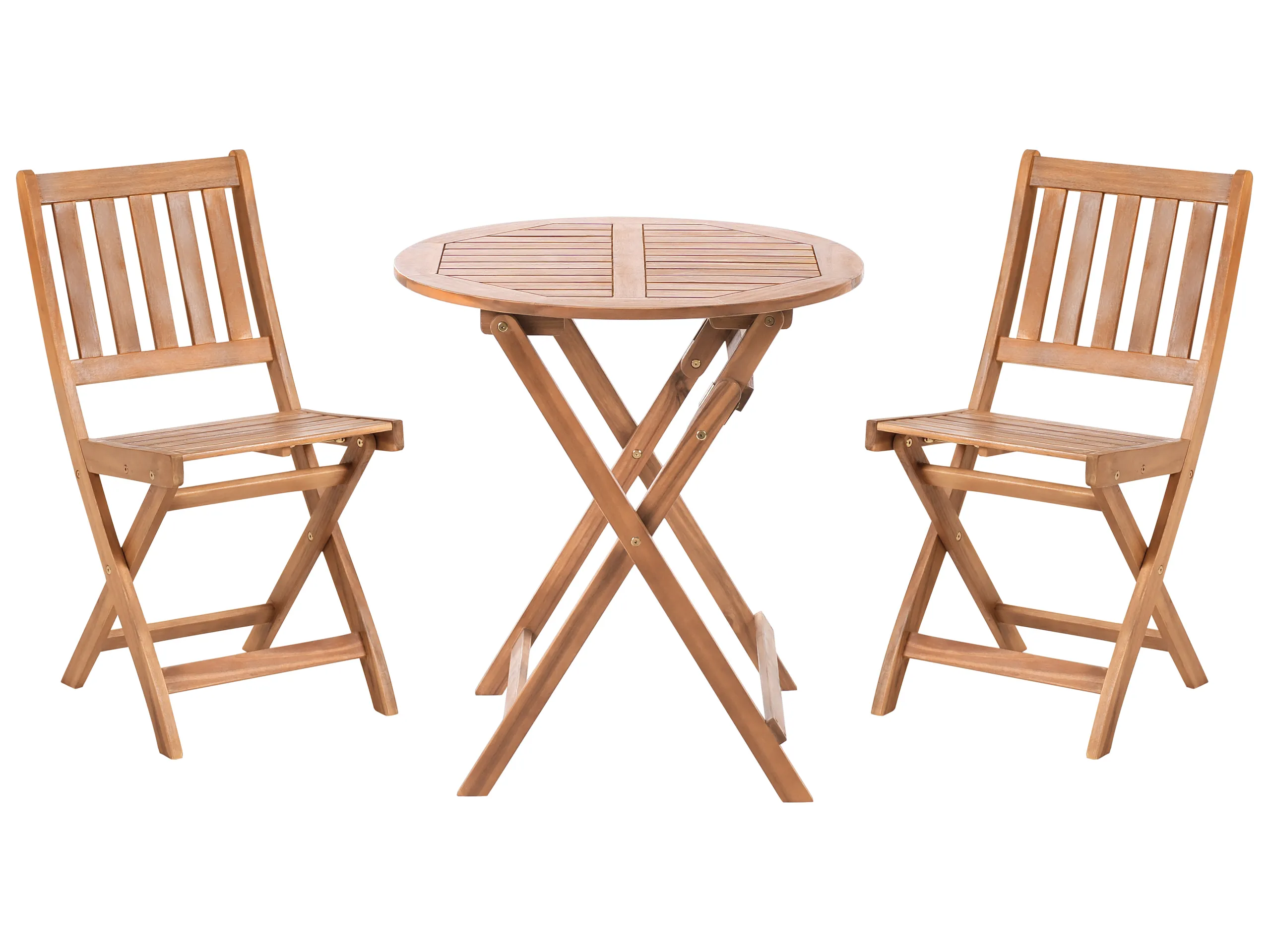Bistro Set Folding FEBBIO Certified Acacia Wood Brown