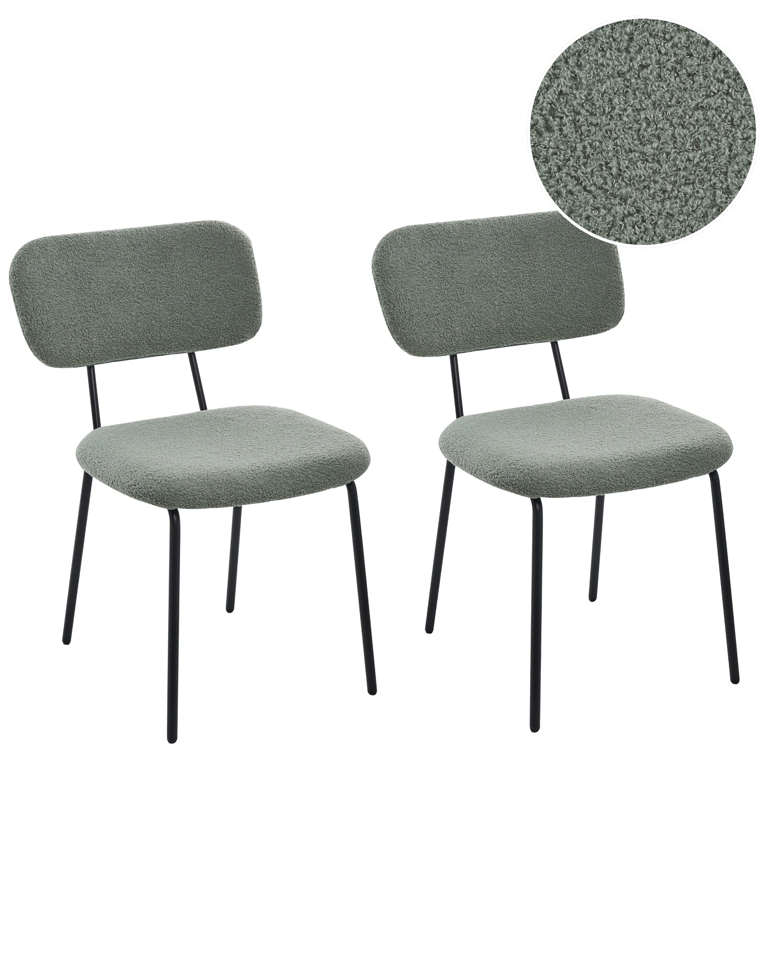 Conjunto de 2 sillas ADAIR Bouclé Verde claro