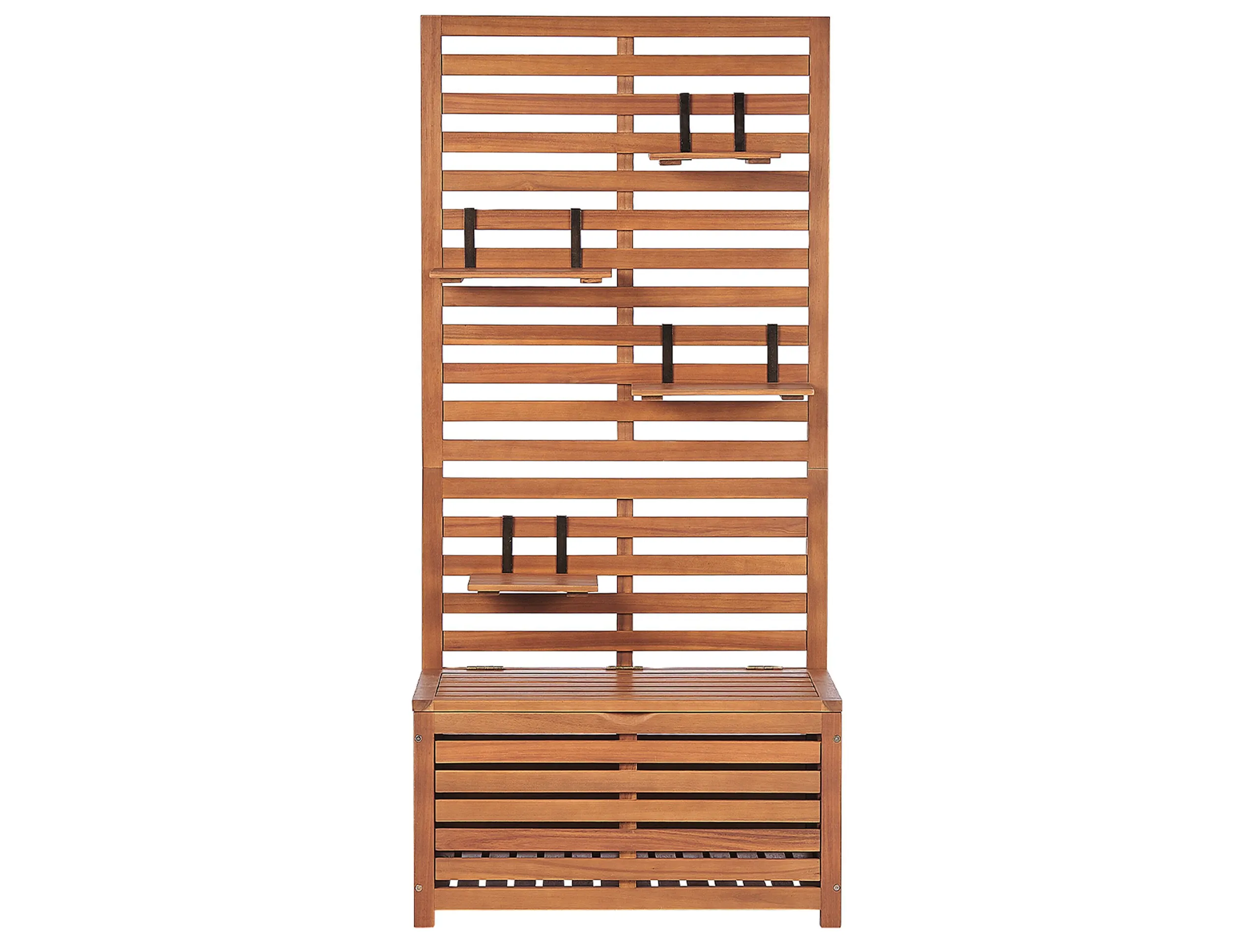 Banco de jardín con panel de pared MATINO Madera de acacia 170 cm 80 cm Marrón