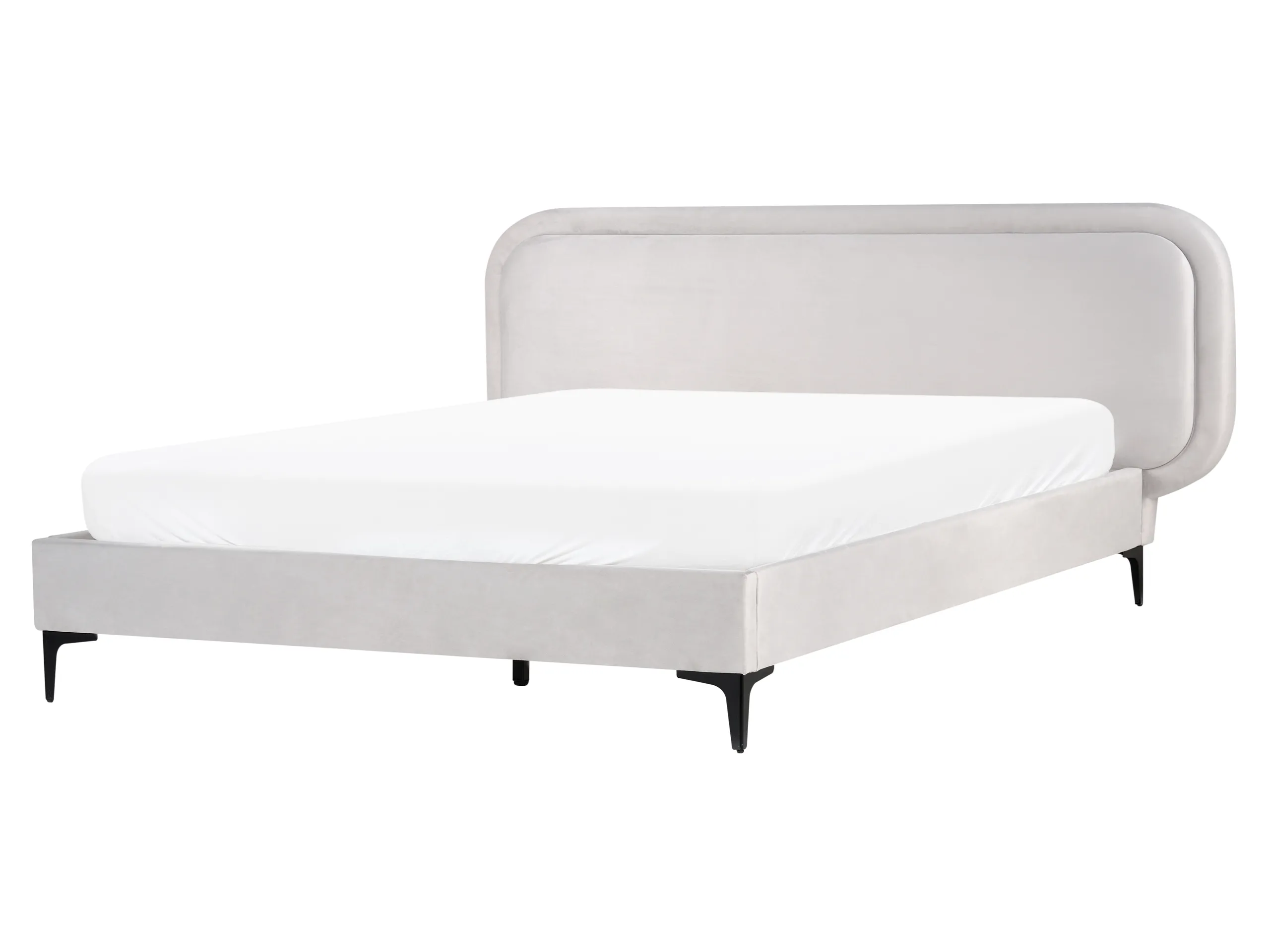 Cama Terciopelo SUZETTE 160 x 200 cm Gris claro