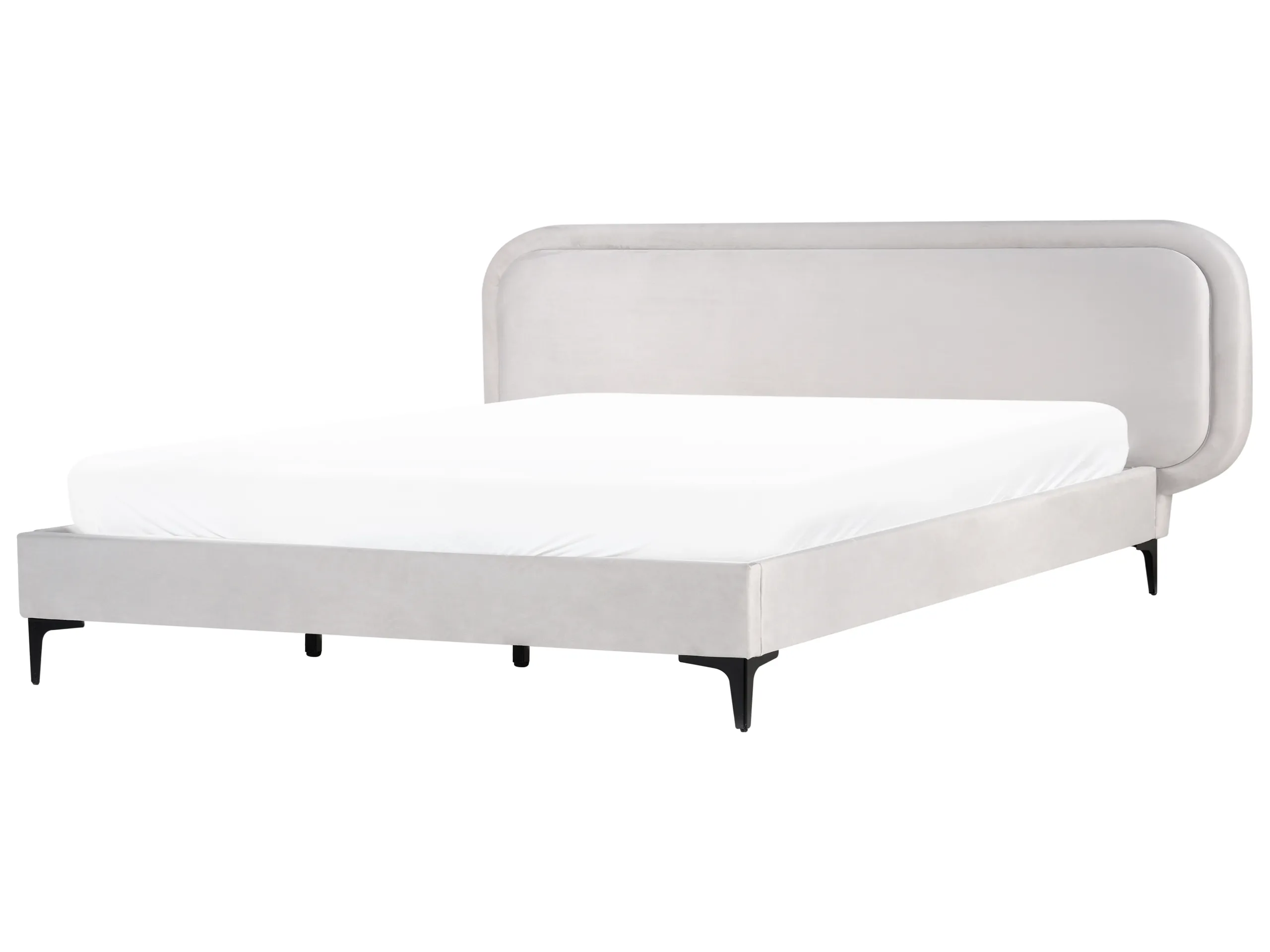 Cama Terciopelo SUZETTE 180 x 200 cm Gris claro