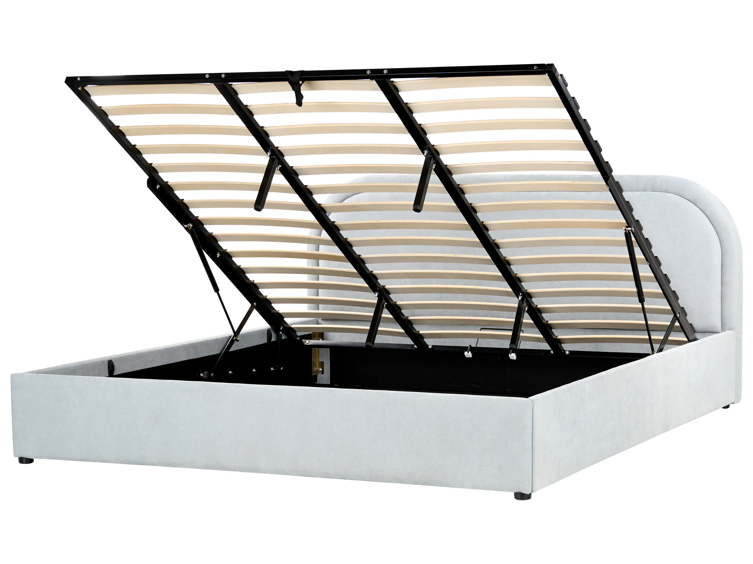 Cama con almacenaje Chenilla QUILLIEN 180 x 200 cm Azul claro