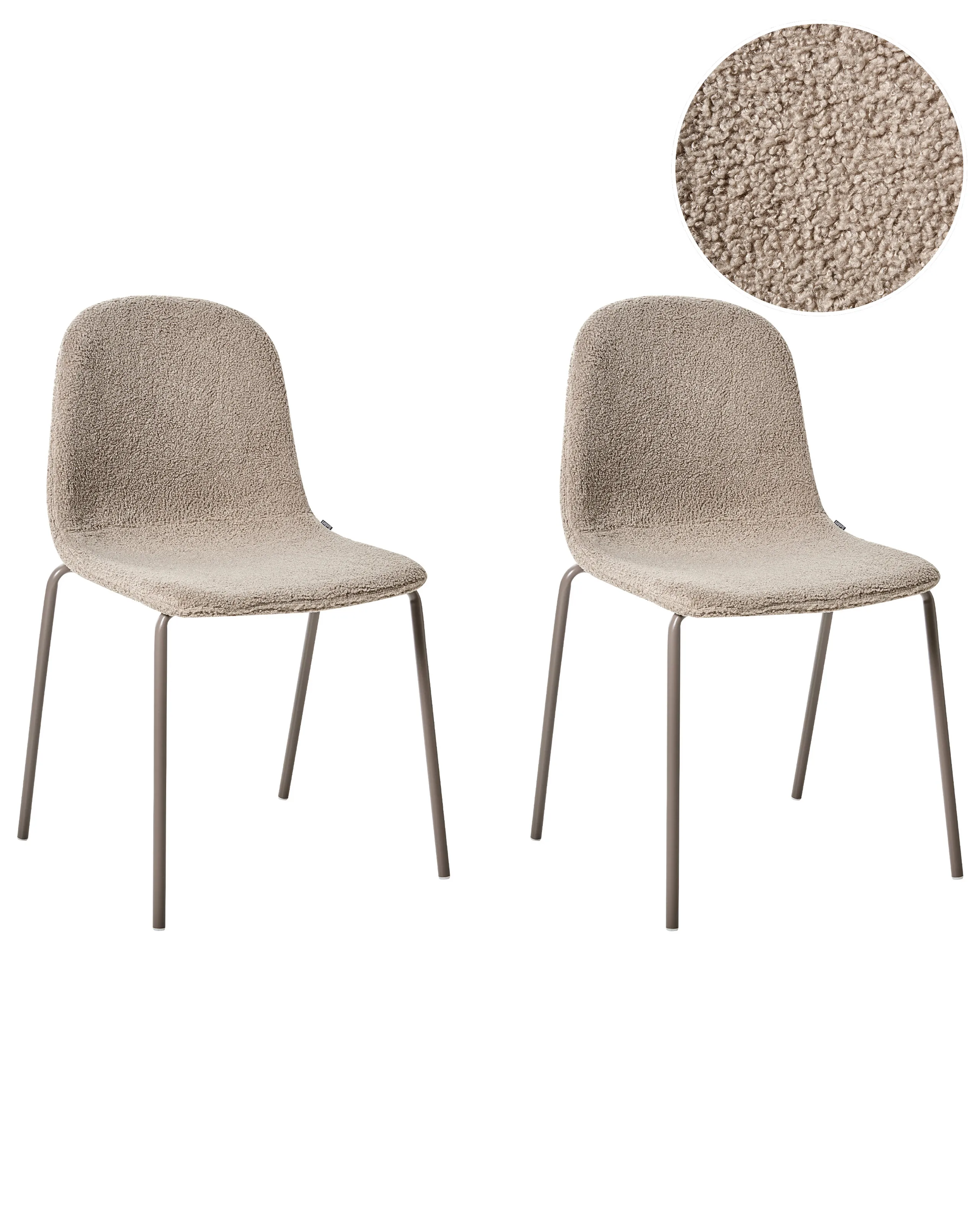 Conjunto de 2 sillas de conferencia LOMA Bouclé Gris pardo