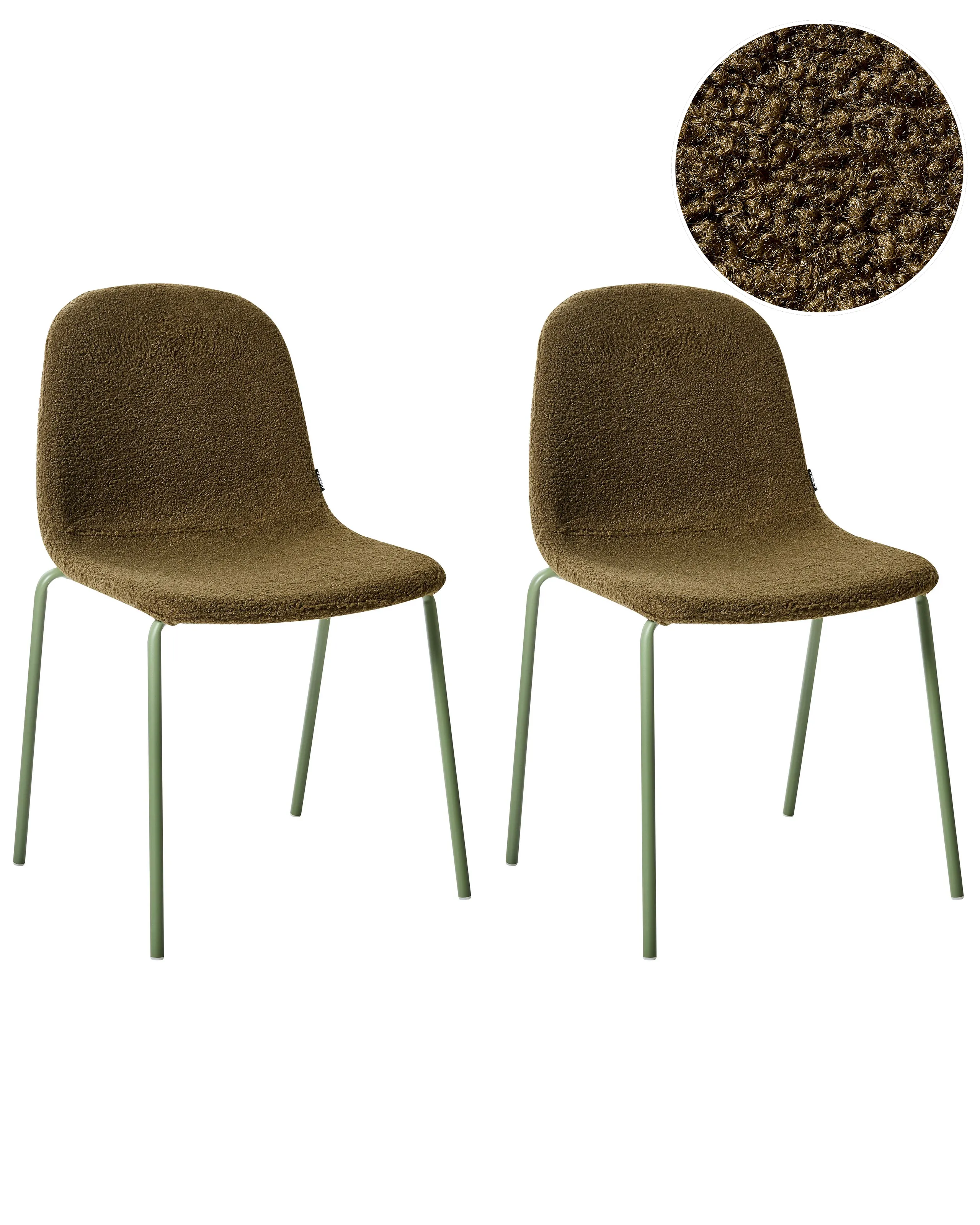 Conjunto de 2 sillas de conferencia LOMA Bouclé Verde