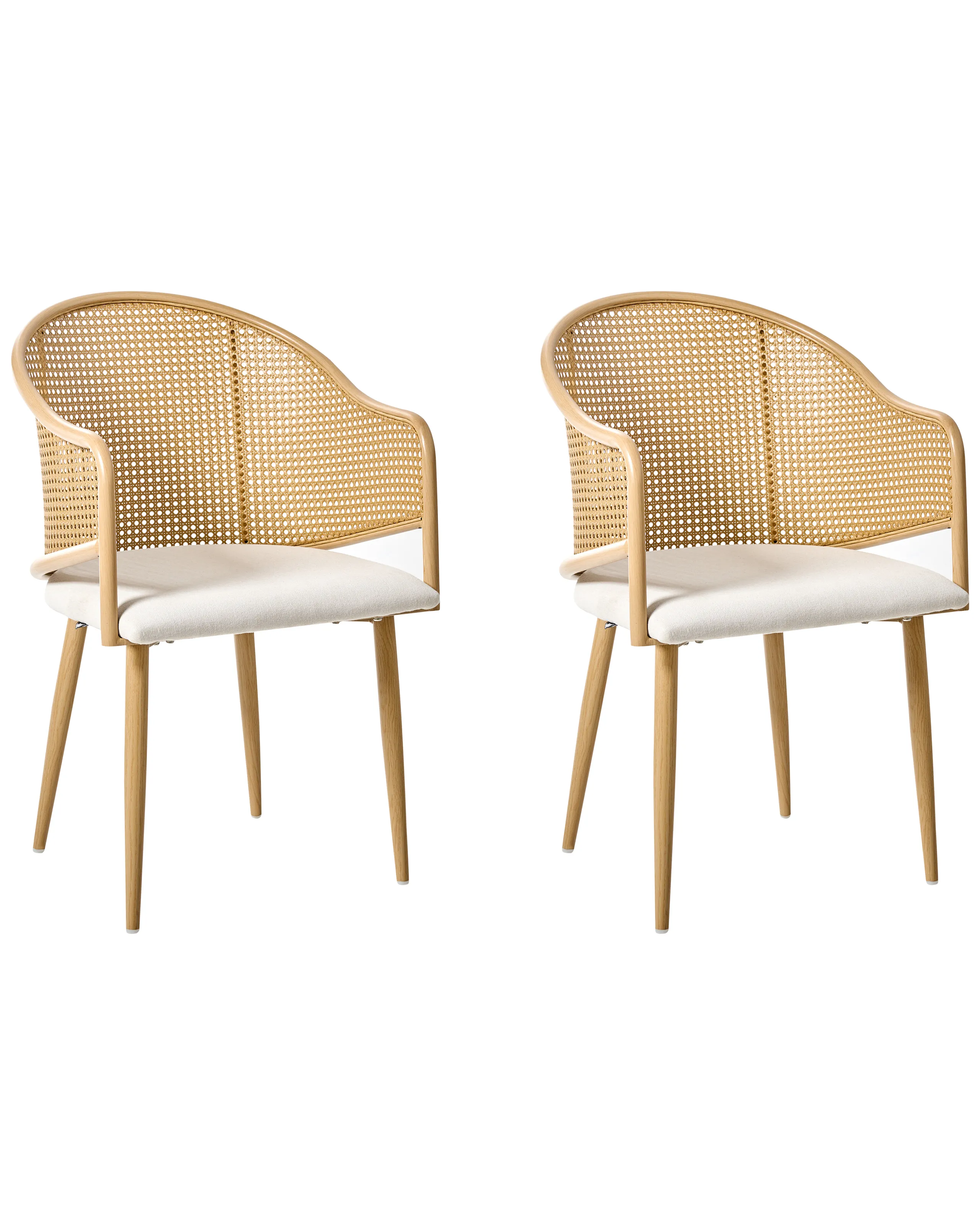 Conjunto de 2 sillas de comedor WEIMAR Metal Marrón claro
