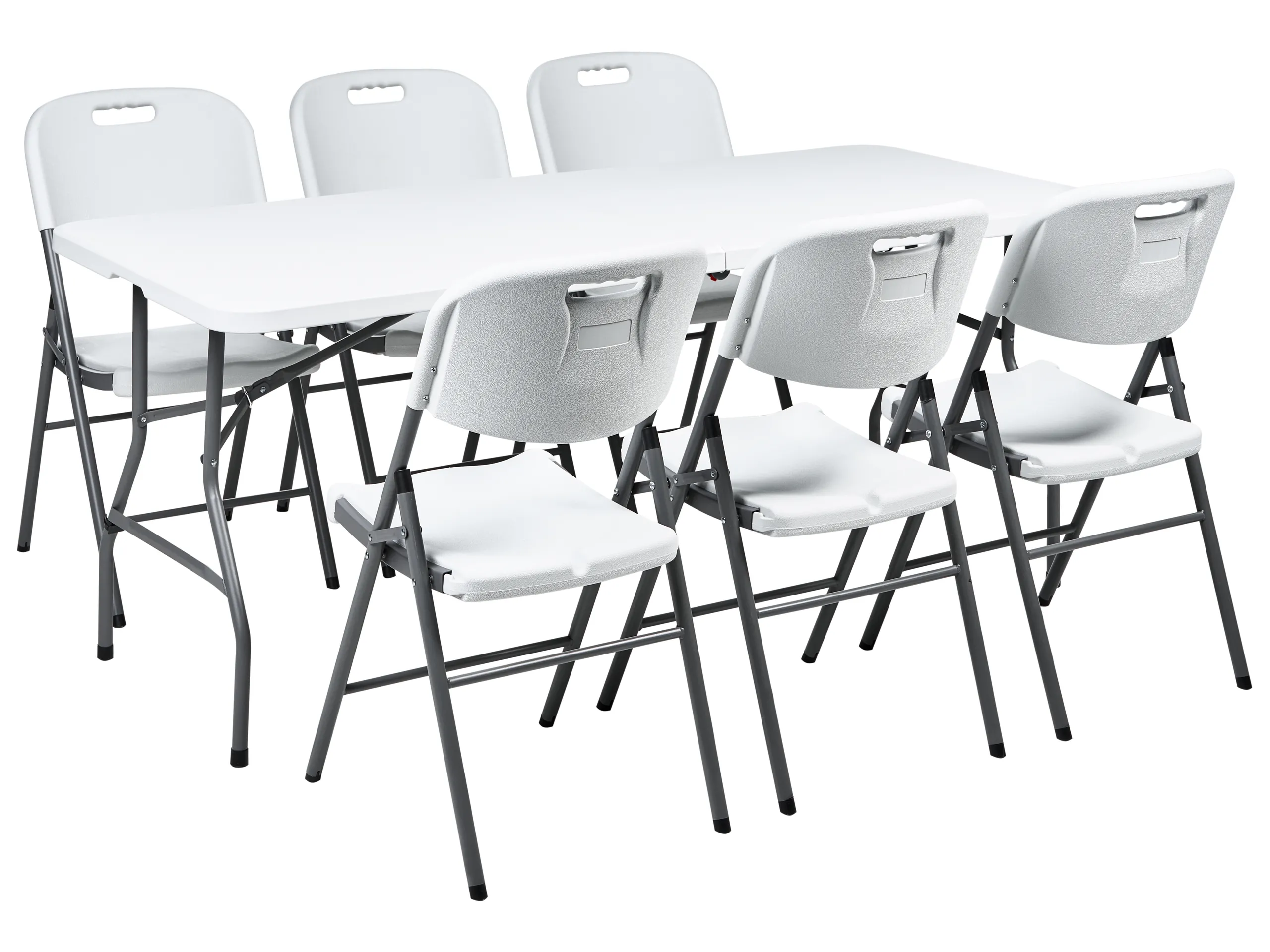 Garden Dining Set 6 Seater CUGNOLI Folding White