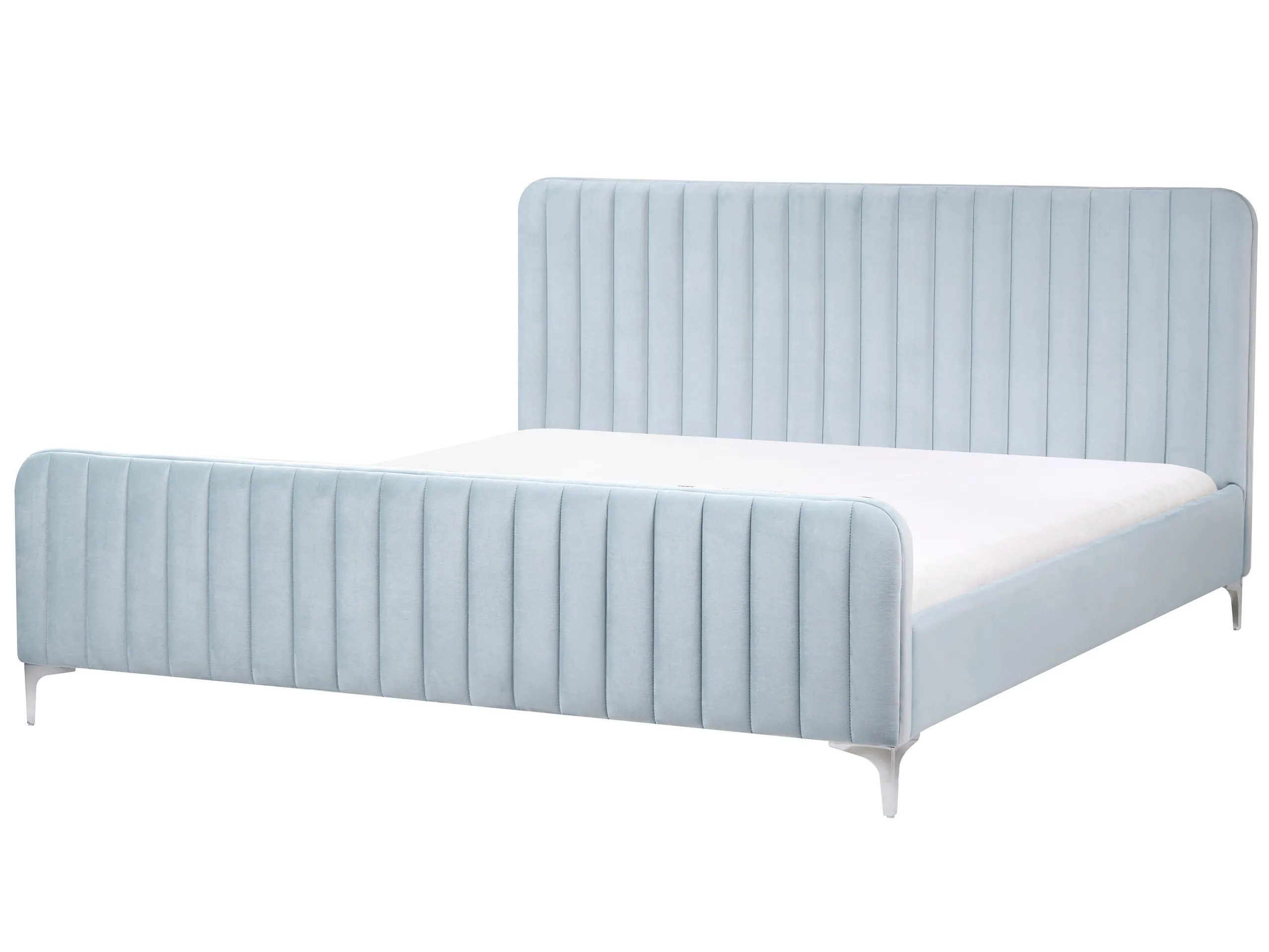 Cama Terciopelo LUNAN 180 x 200 cm Azul claro