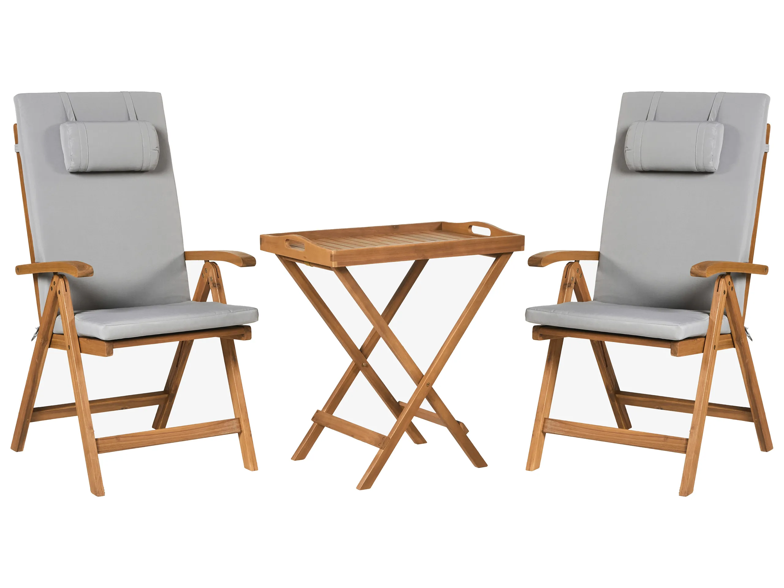 Bistro Set JAVA PREMIUIM Acacia Wood Light Grey