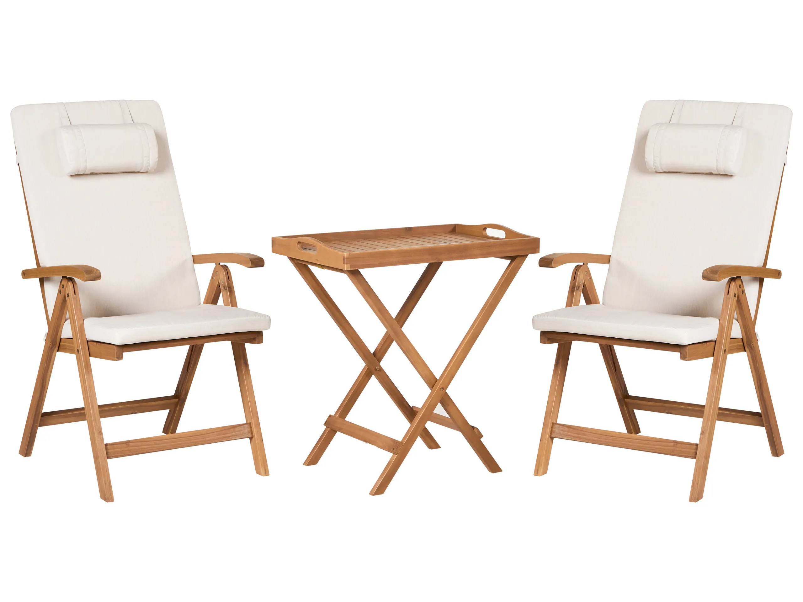 Bistro Set JAVA PREMIUIM Acacia Wood Light Beige