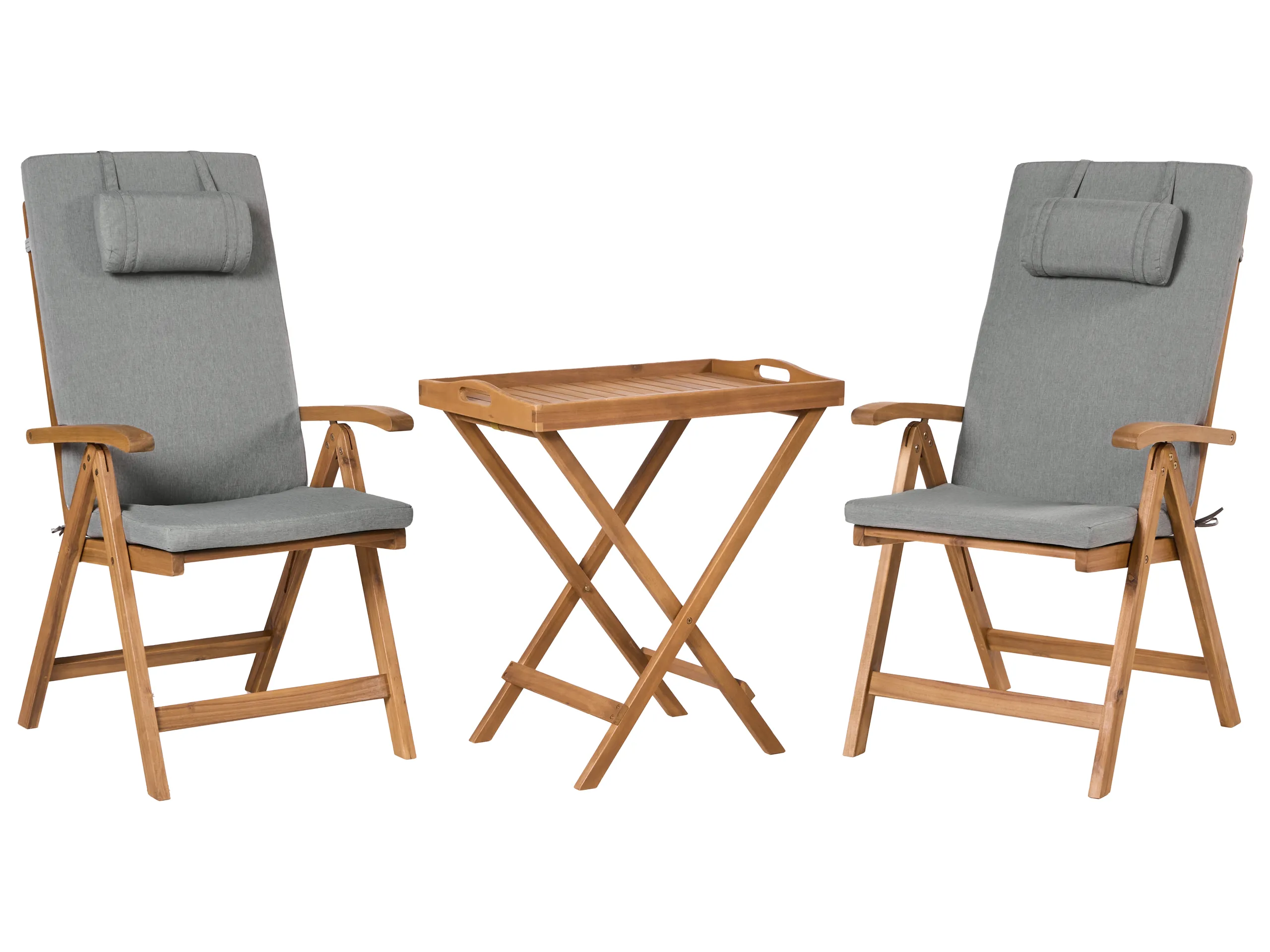 Bistro Set JAVA PREMIUIM Acacia Wood Grey Melange