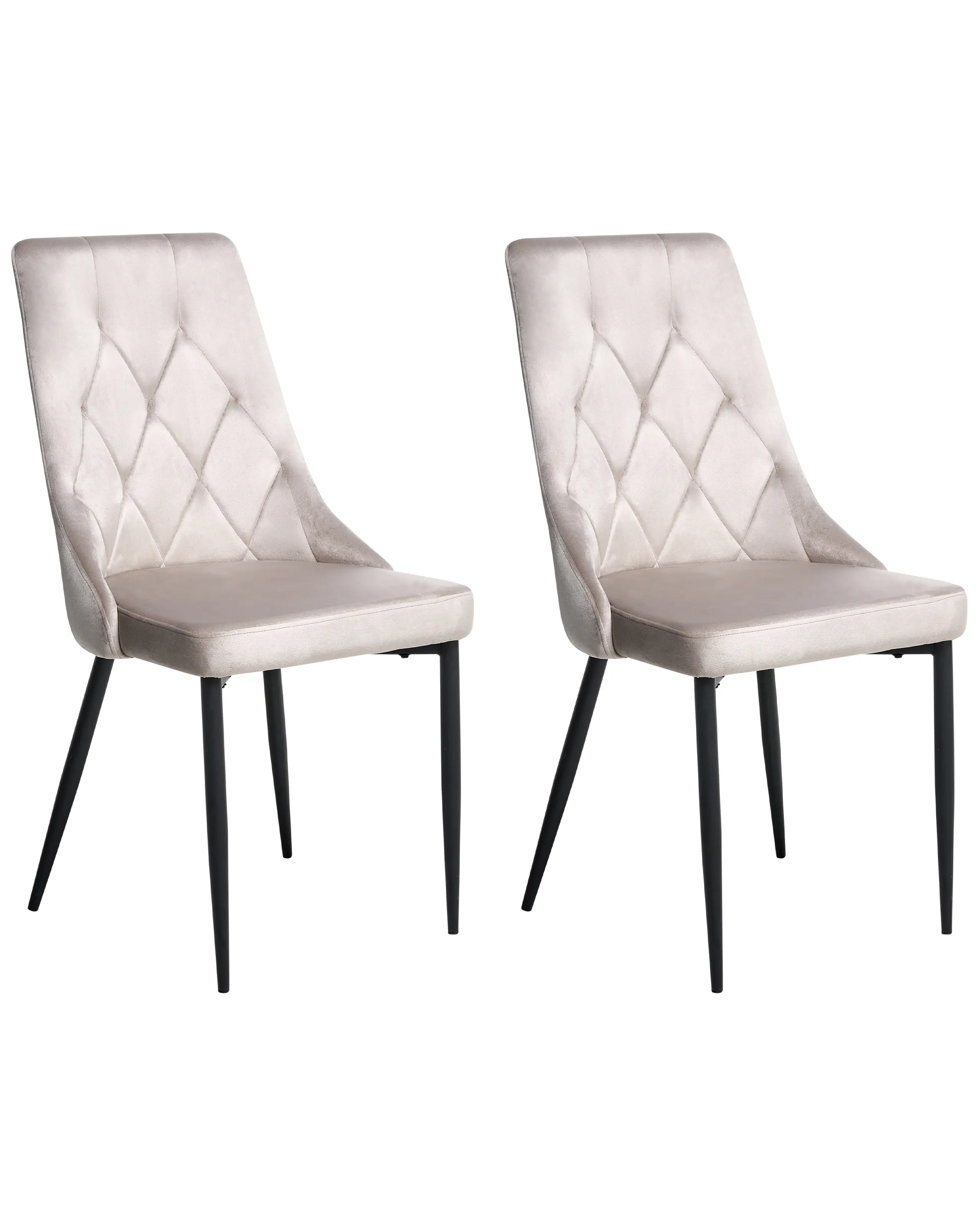 Conjunto de 2 sillas de comedor AVENIR Terciopelo Gris pardo