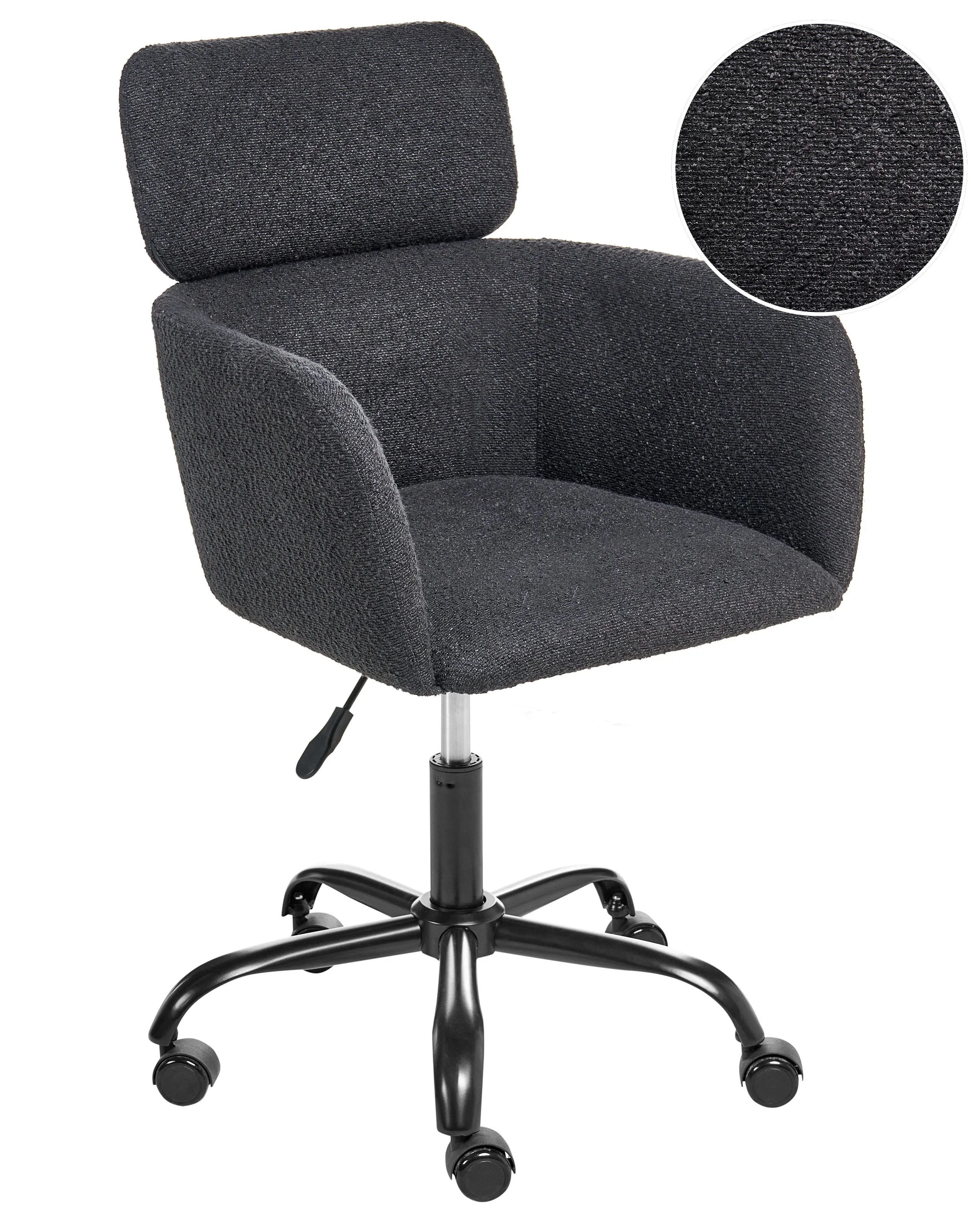 Desk Chair ALENA Boucle Black